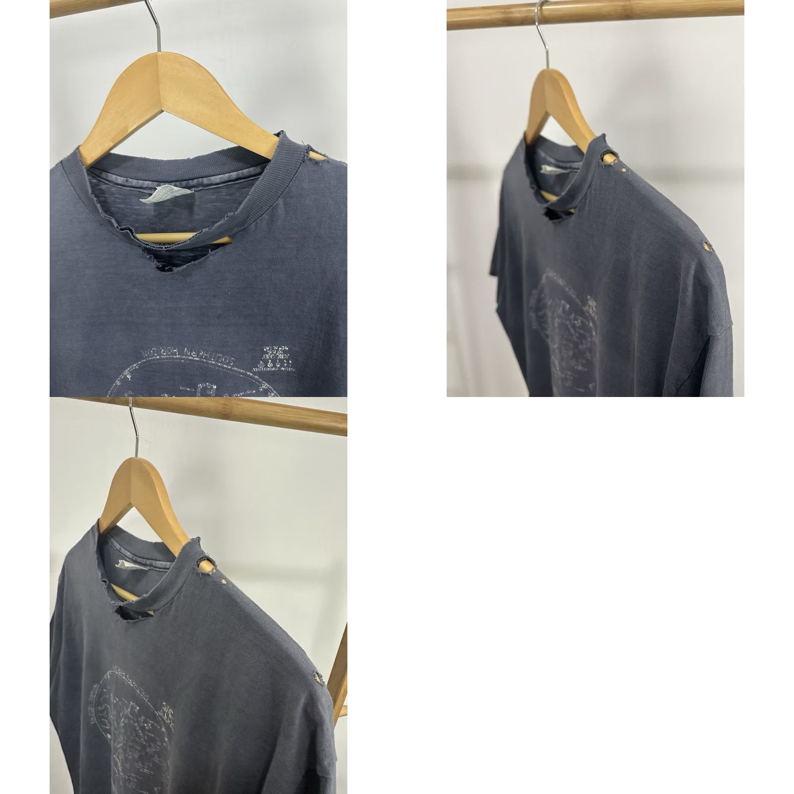 Hanes VTG 80s Horoscope Zodiac Gradient Sun Faded Worn Thrashed Hanes Beefy T-Shirt XL SHIRT Mens Blue Size US XL / EU 56 / 4 - 8 Thumbnail