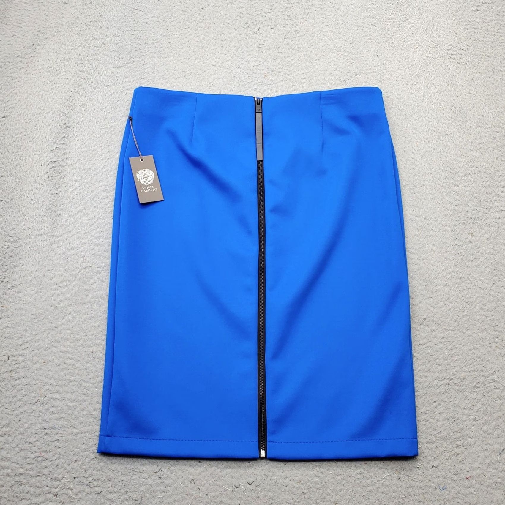 Vince Camuto Vince Camuto Womens XL Blue Stretch Back Zip Straight Pencil Skirt Size XL Wearing Size 40" / US 18 - 2 Thumbnail