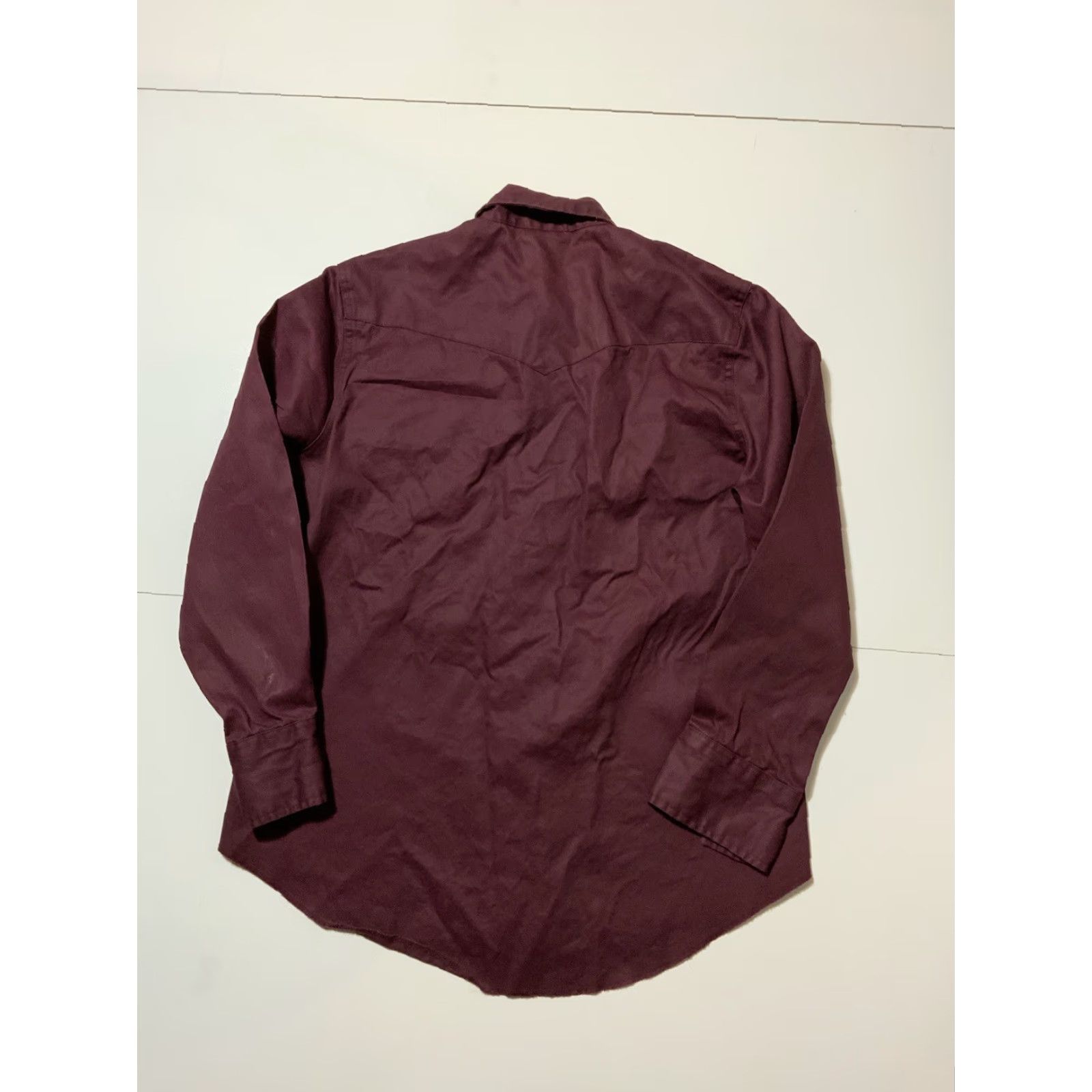 Wrangler VINTAGE Wrangler Brushpopper Pearl Snap Western Cowboy Maroon Button Shirt Sz.LG Size US L / EU 52-54 / 3 - 2 Thumbnail