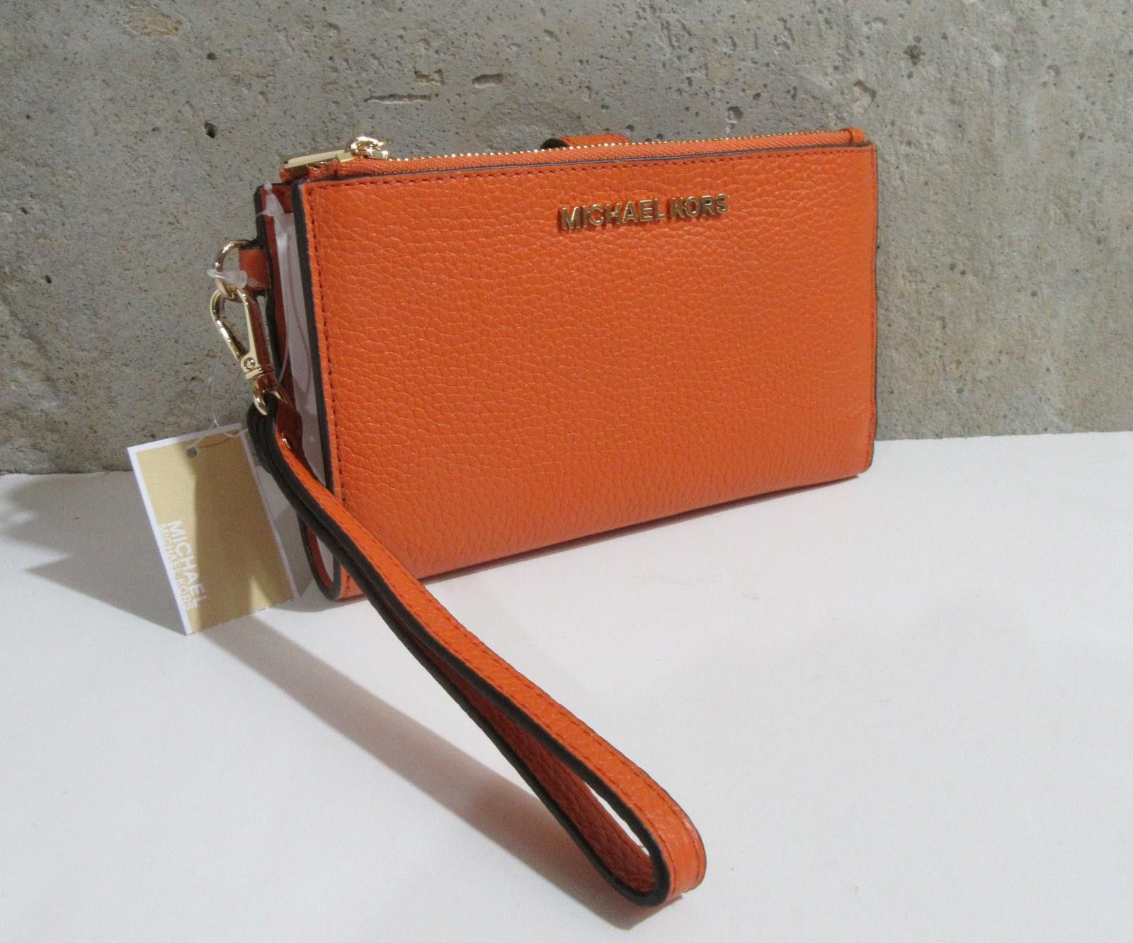 Michael Kors Michael Kors Jet Set Travel Double Zip Wristlet Tangerine Size ONE SIZE - 5 Thumbnail
