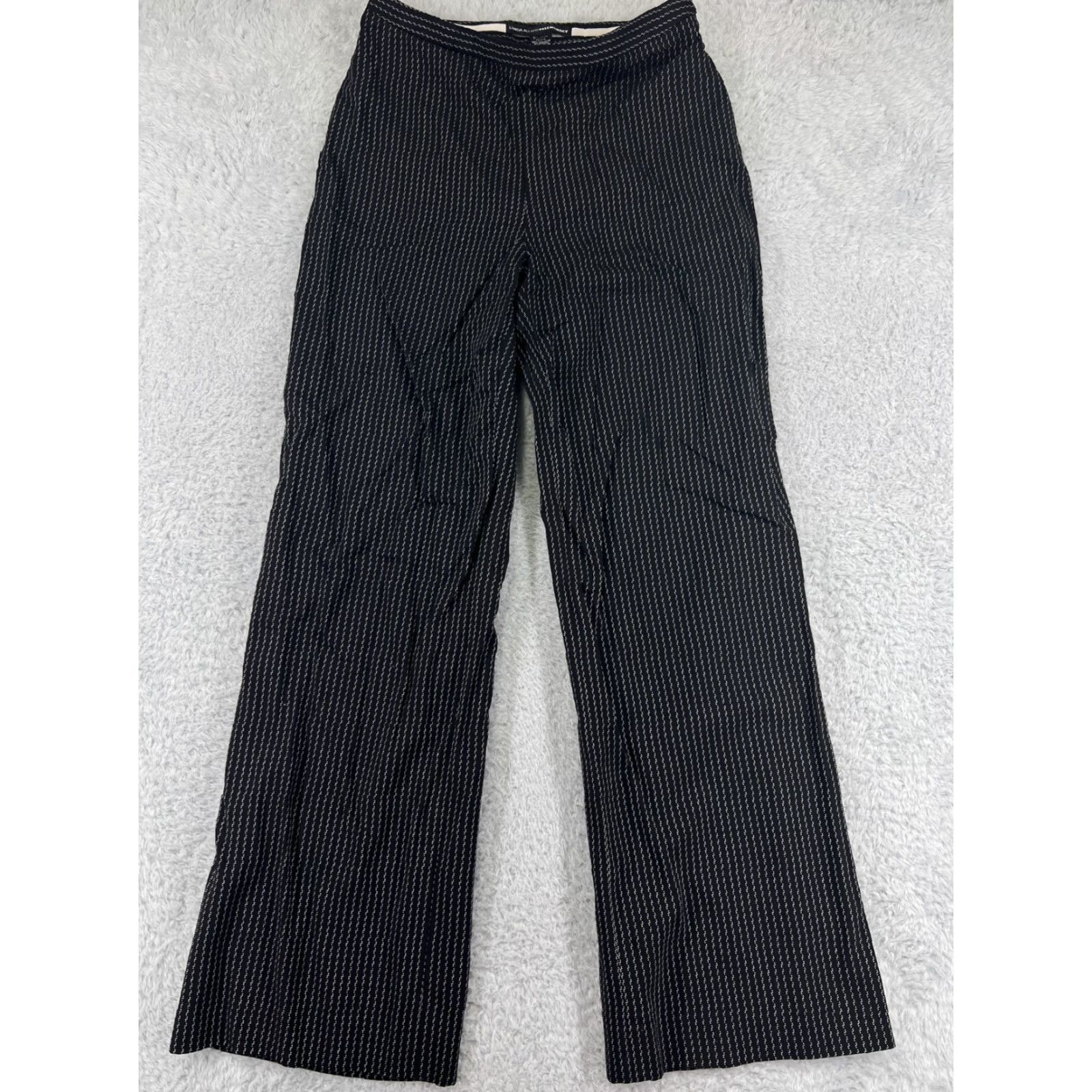 Ellen Tracy Linda Allard Ellen Tracy Pants Womens 10 Black White Striped Wool Blend Size 32" / US 10 / IT 46 - 2 Thumbnail