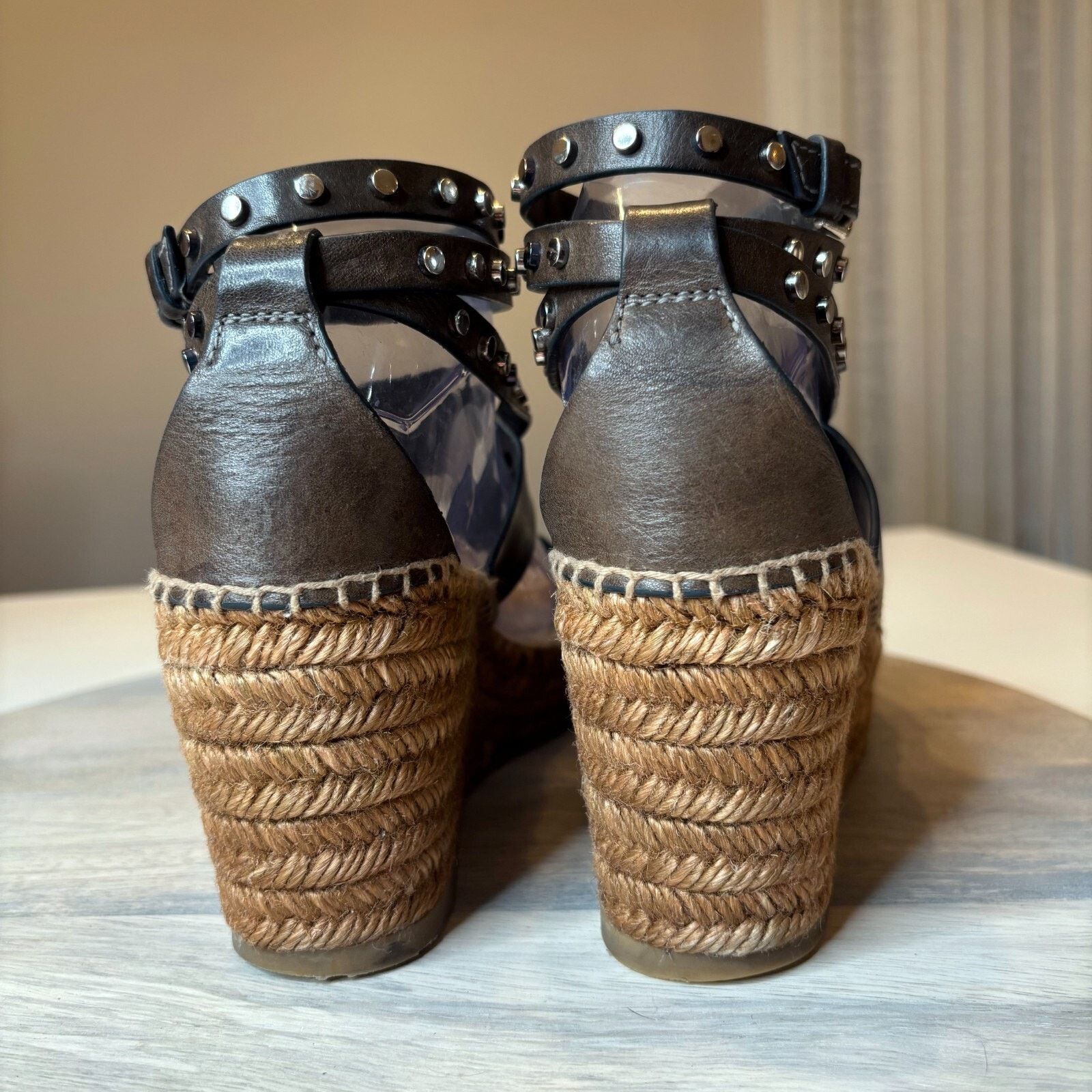 Jimmy Choo Jimmy Choo Raffia Stud Danica Wedge Sandals US Size 8 EU 38 Size US 8 / IT 38 - 9 Thumbnail