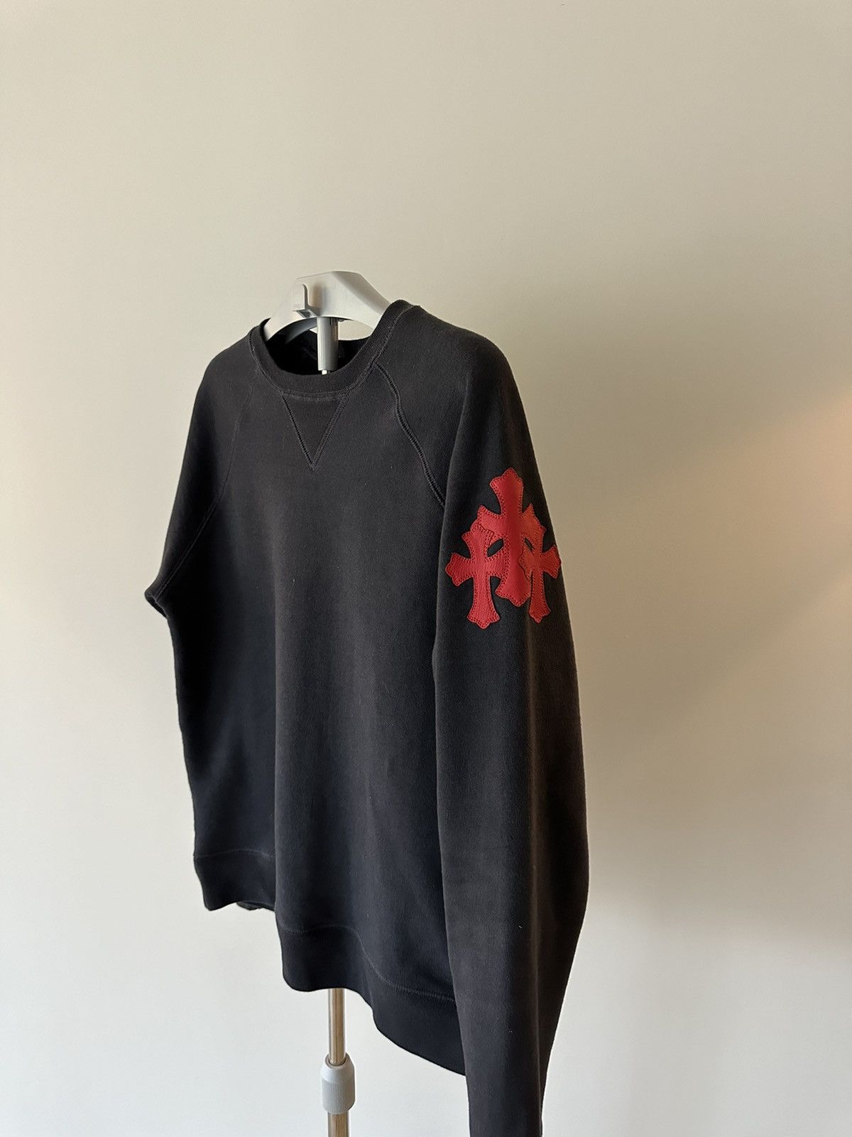 Chrome Hearts Navy Red Cross Patch Sweatshirt | Grailed