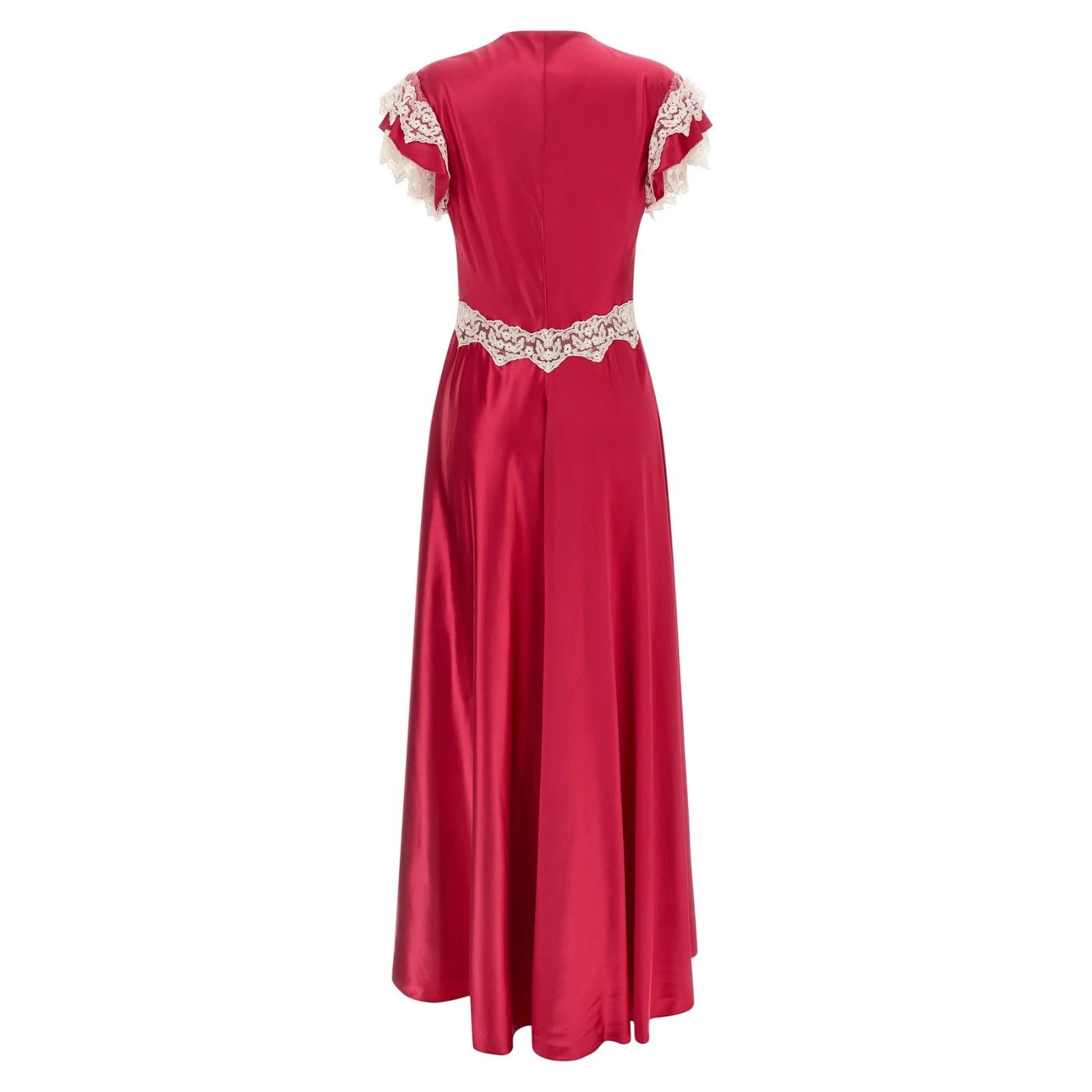 ALBERTA FERRETTI Fuchsia Pink Satin Lace Long Dress New & Au -  www.bongoclub.cl