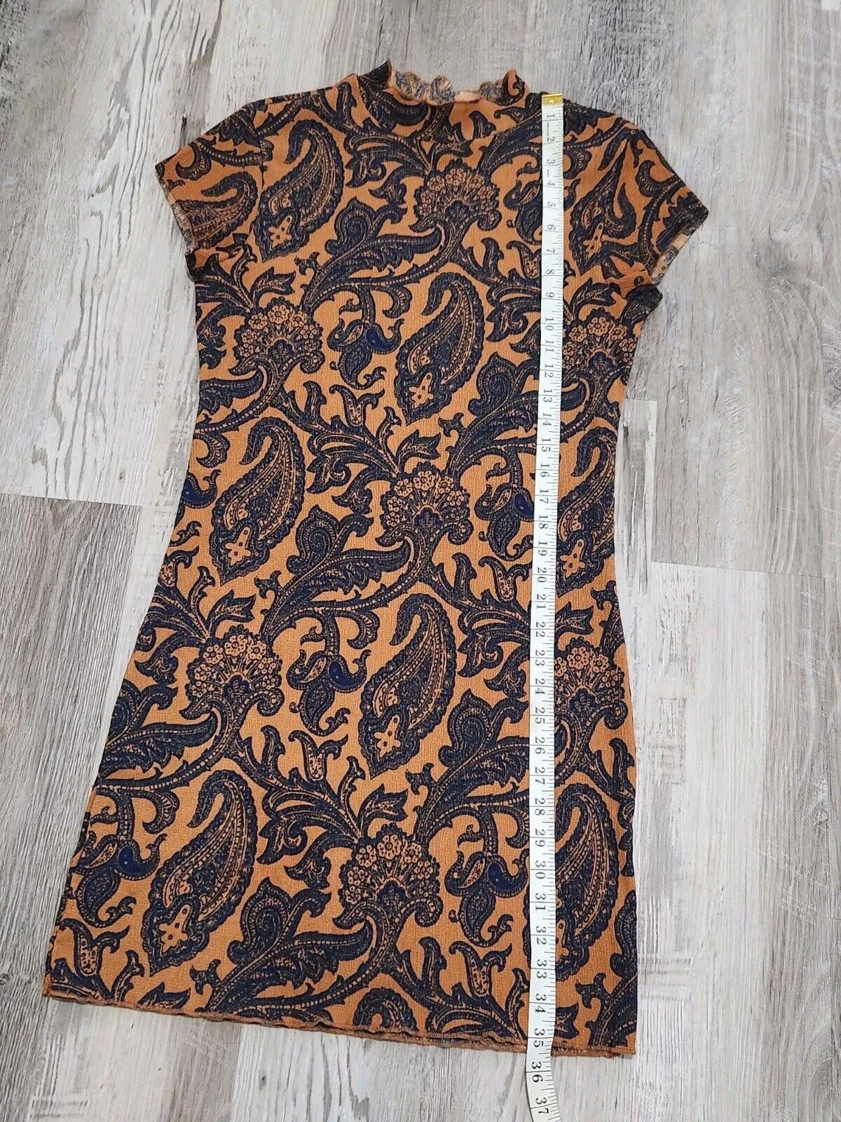 Urban Outfitters Urban Outfitters Dress Orange Blue Bodycon Stretch mock neck Size M / US 6-8 / IT 42-44 - 5 Thumbnail