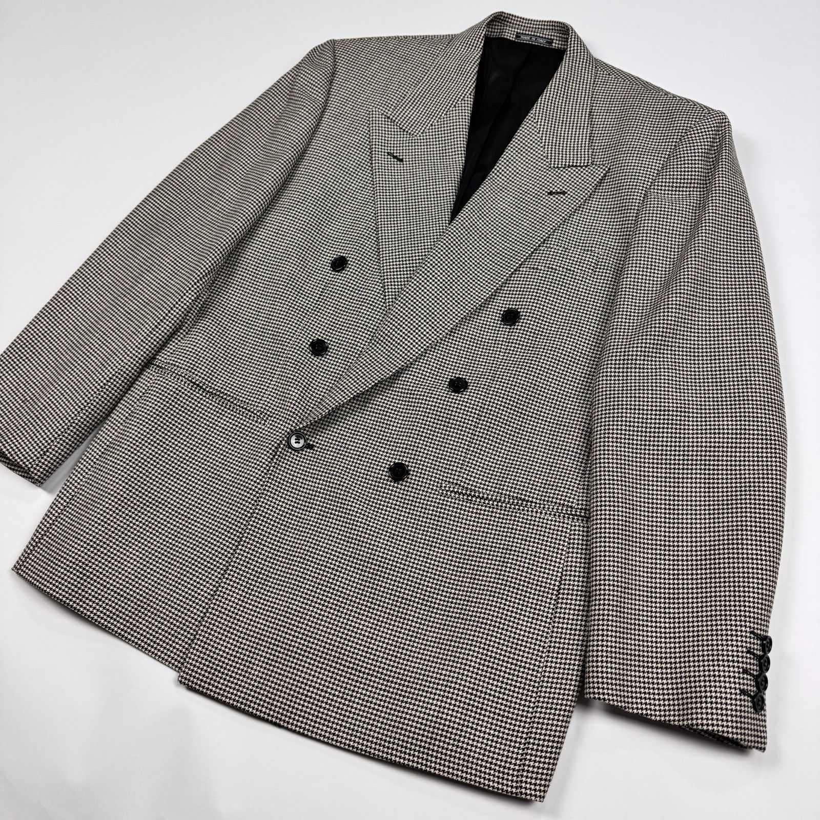 Zanetti Zanetti Italy DB Blazer 52R Silk Wool Houndstooth Sport Size 50R - 15 Thumbnail