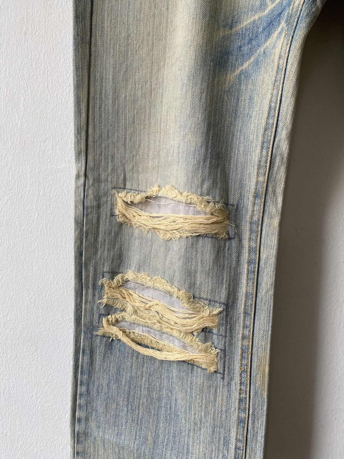 If Six Was Nine × Japanese Brand Japanese Brand Peace Design Rusty Distressed Denim Size US 33 - 6 Thumbnail