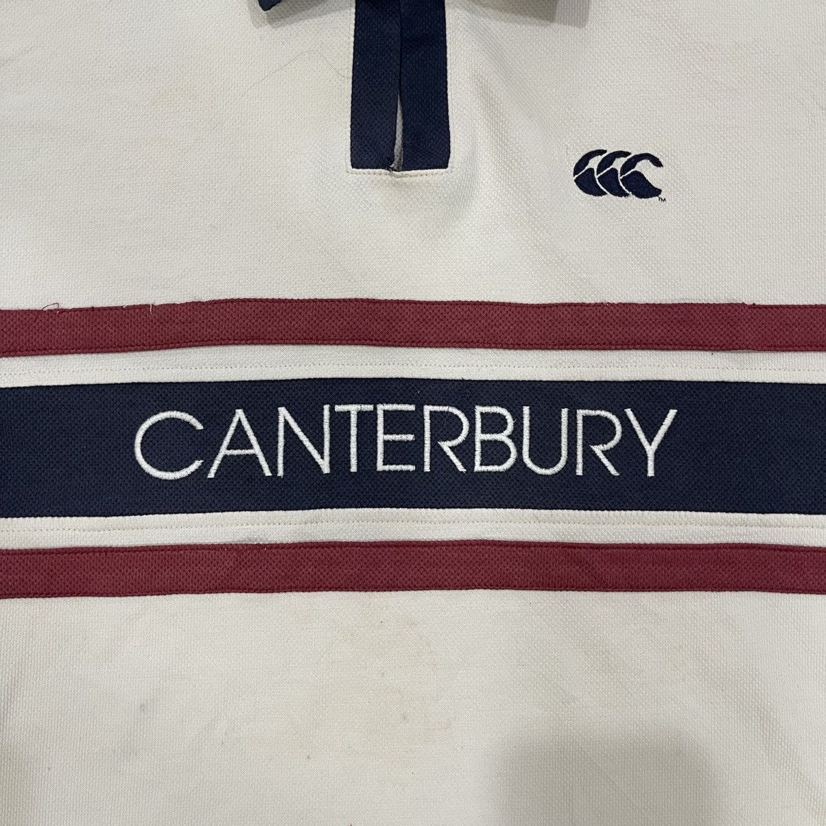 Canterbury of New Zealand Vintage 90s Canterbury Spell Out Short Sleeve Collar Shirt Size US L / EU 52-54 / 3 - 8 Thumbnail