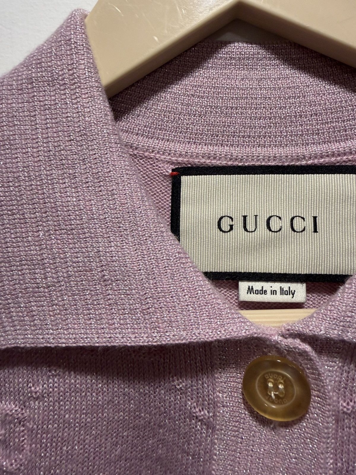 Gucci Gucci SS20 GG Shiny Wool Short Polo Shirt Size S / US 4 / IT 40 - 4 Thumbnail