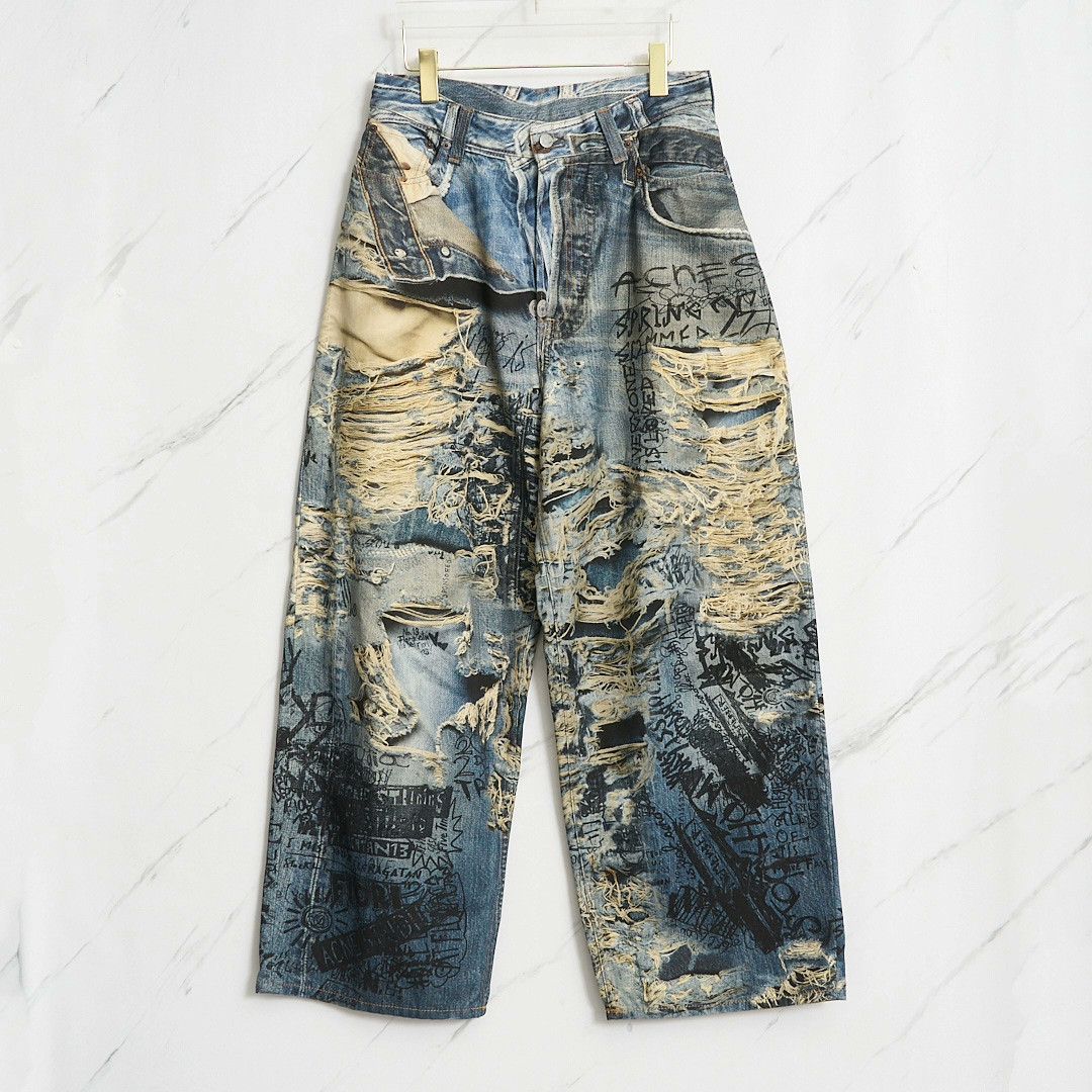 Acne Studios Acne Studios Unisex 3D Graffiti Distressed Jeans Size US 30 / EU 46 - 1 Thumbnail