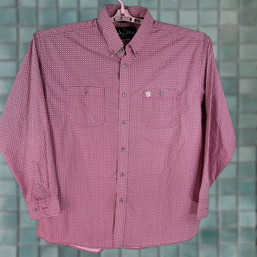 Wrangler VINTAGE Wrangler George Strait Shirt Mens Size XXL Red Geometric Western Long Sleeve Button-Up Size US XXL / EU 58 / 5 - 1 Thumbnail