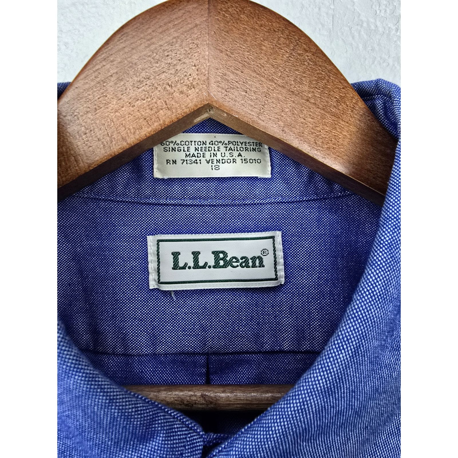 L.L. Bean × Vintage Vintage LL Bean Button Up Blue Shirt Mens XL 90s Button Down Size US XL / EU 56 / 4 - 9 Thumbnail