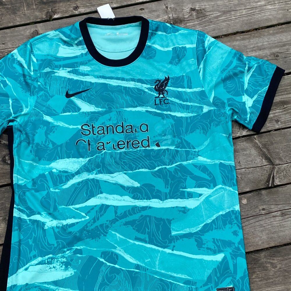 Nike Nike Liverpool FC 20/21 Mens Away Jersey XL Blue Soccer Jer Size US XL / EU 56 / 4 - 2 Thumbnail