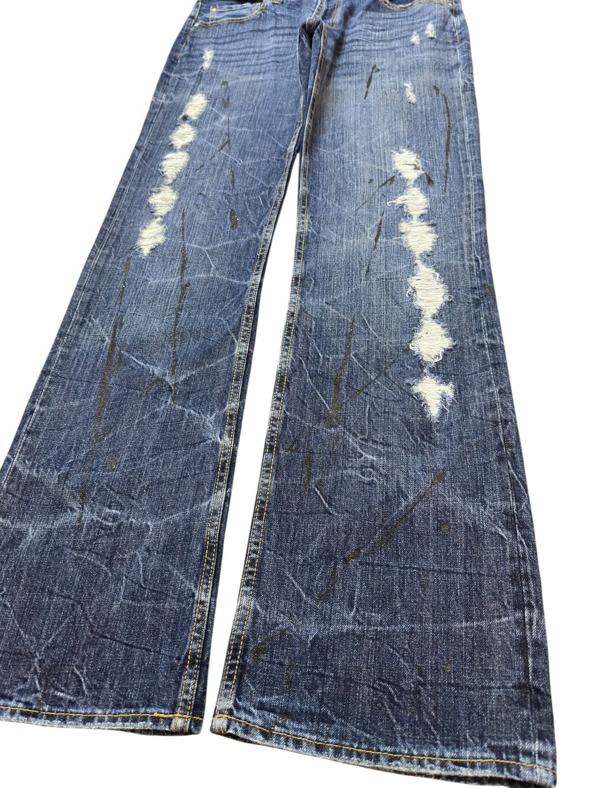 Hysteric Glamour Vintage Japanese Brand Honeycomb Grunge Distressed Denim Size US 32 / EU 48 - 3 Thumbnail