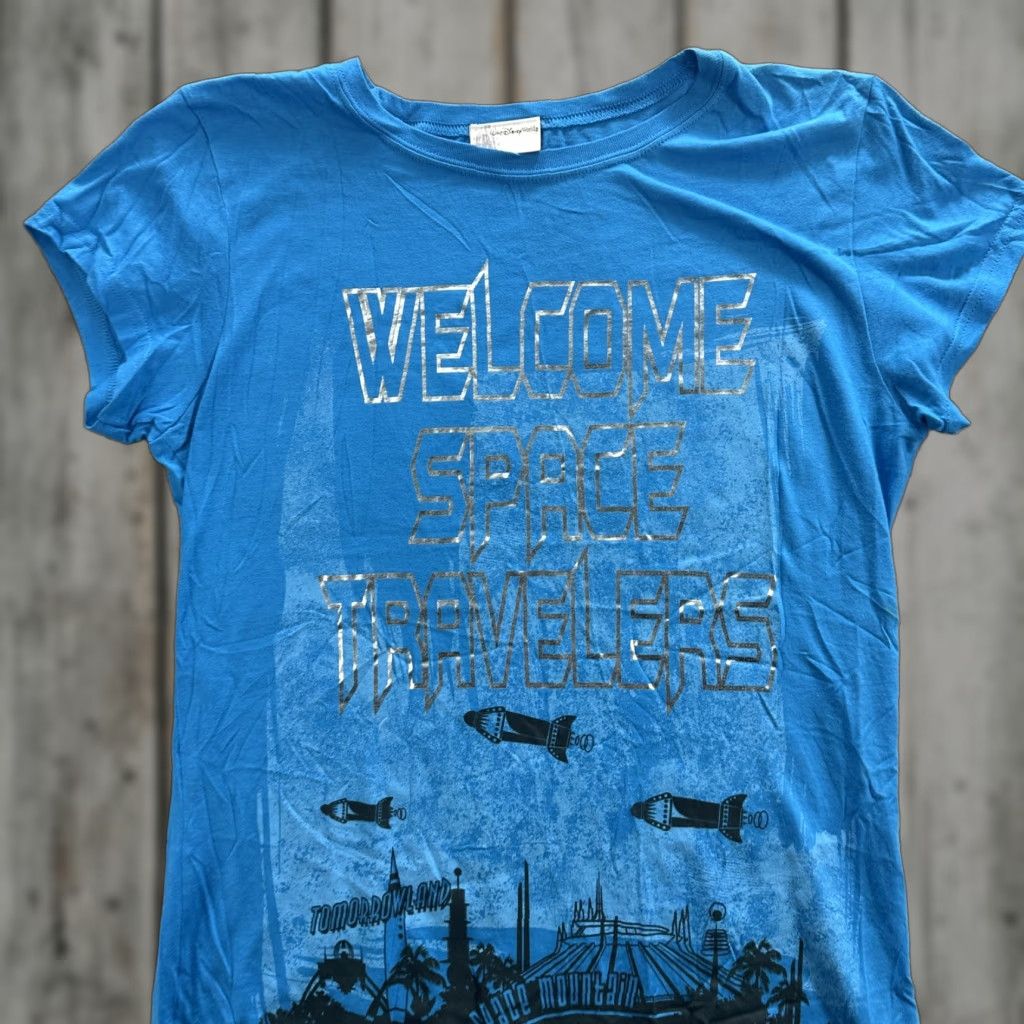Disney Disney Shirt Womens 2XL Blue Welcome Space Travelers Tomorrowland Space Mountain Tee Size XXL / US 16-18 / IT 52-54 - 1 Thumbnail