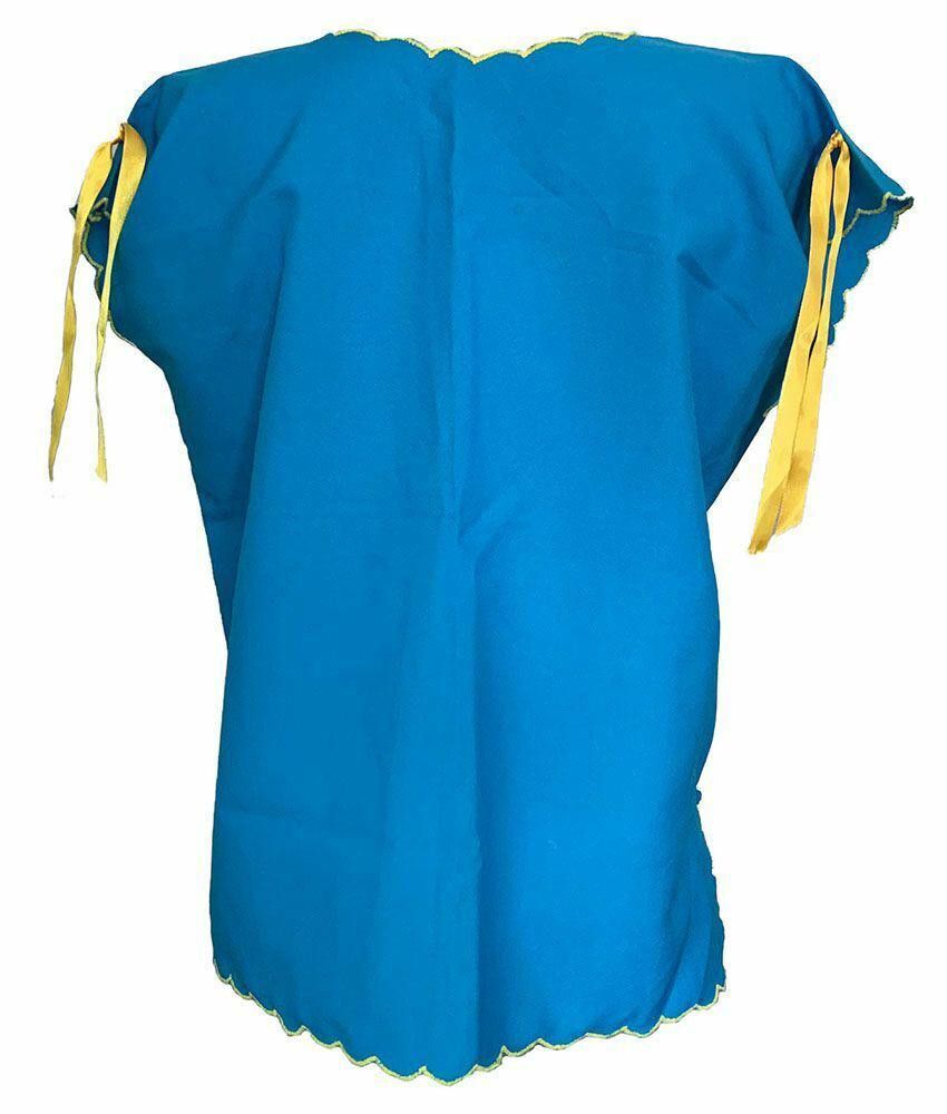 Designer Used Blue Hand Made Hand Painted Blouse XL Size XL / US 12-14 / IT 48-50 - 3 Thumbnail