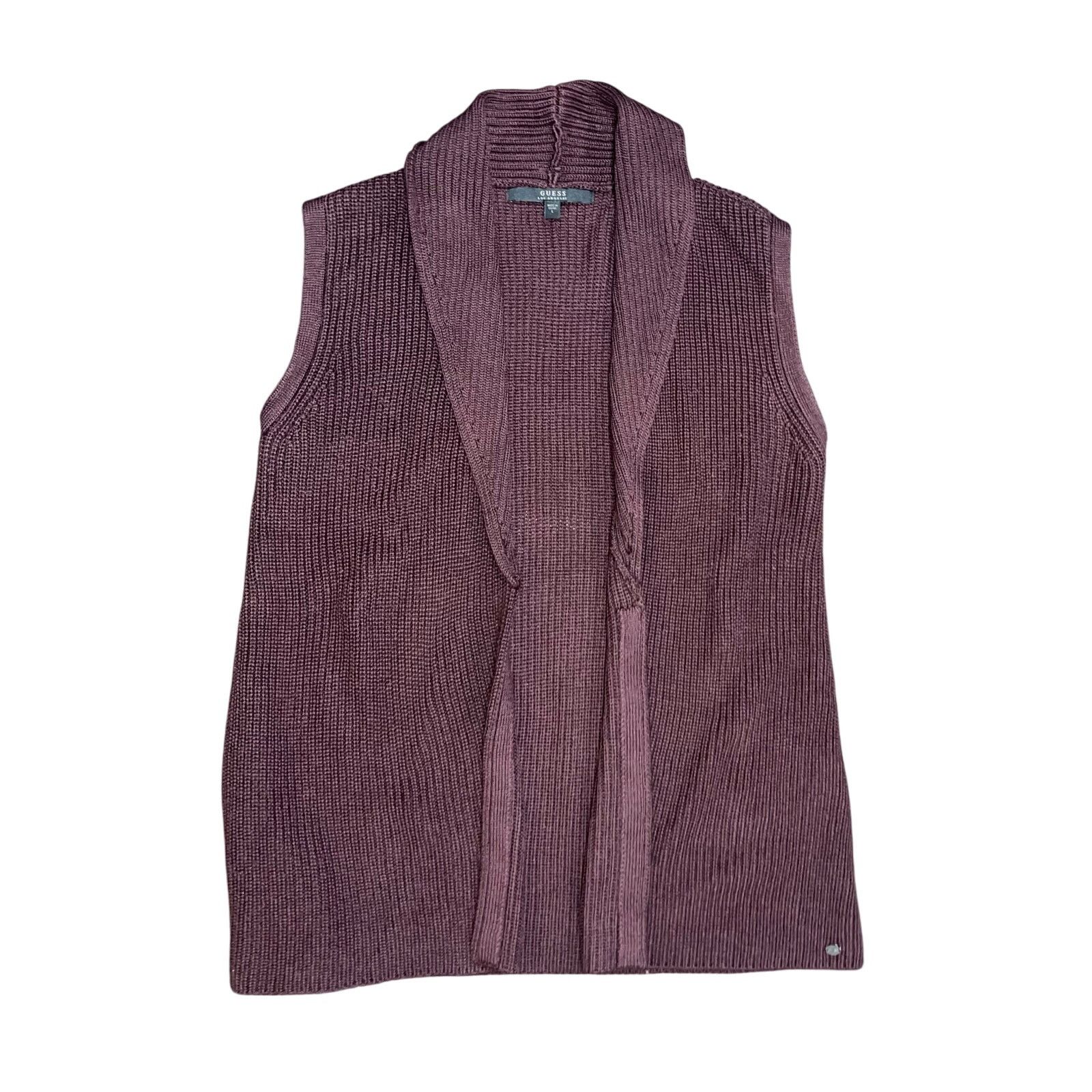 Guess Sleeveless Knit Sweater Vestchi SZ L Maroon Wine Classy Chic Size L / US 10 / IT 46 - 1 Thumbnail