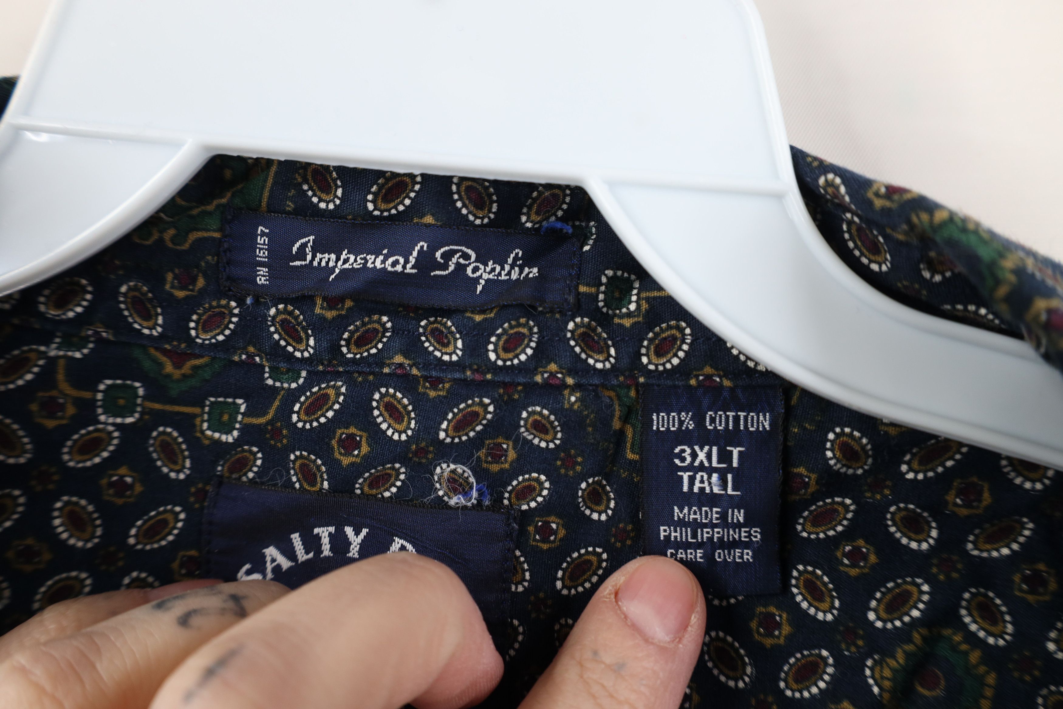 Vintage Vintage 90s Streetwear Paisley Poplin Button Down Shirt Size US XXL / EU 58 / 5 - 6 Thumbnail