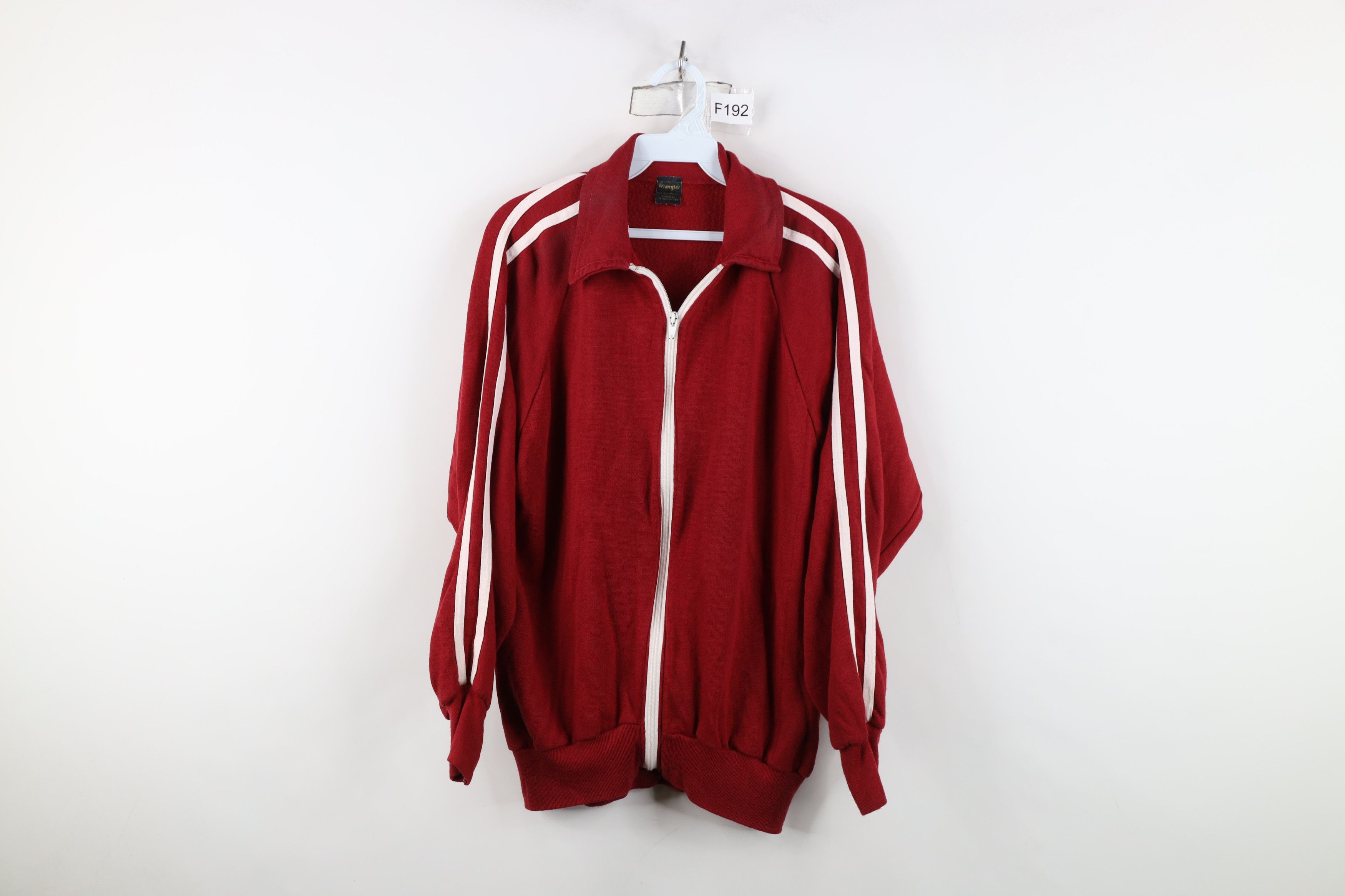 Wrangler Vintage 70s Wrangler Knit Warm Up Track Jacket Red USA Size US XL / EU 56 / 4 - 1 Thumbnail