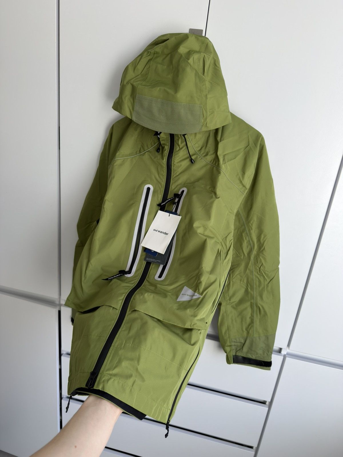 And Wander And Wander Pertex Hooded Jacket Olive Green Technical Shell Size US L / EU 52-54 / 3 - 7 Thumbnail