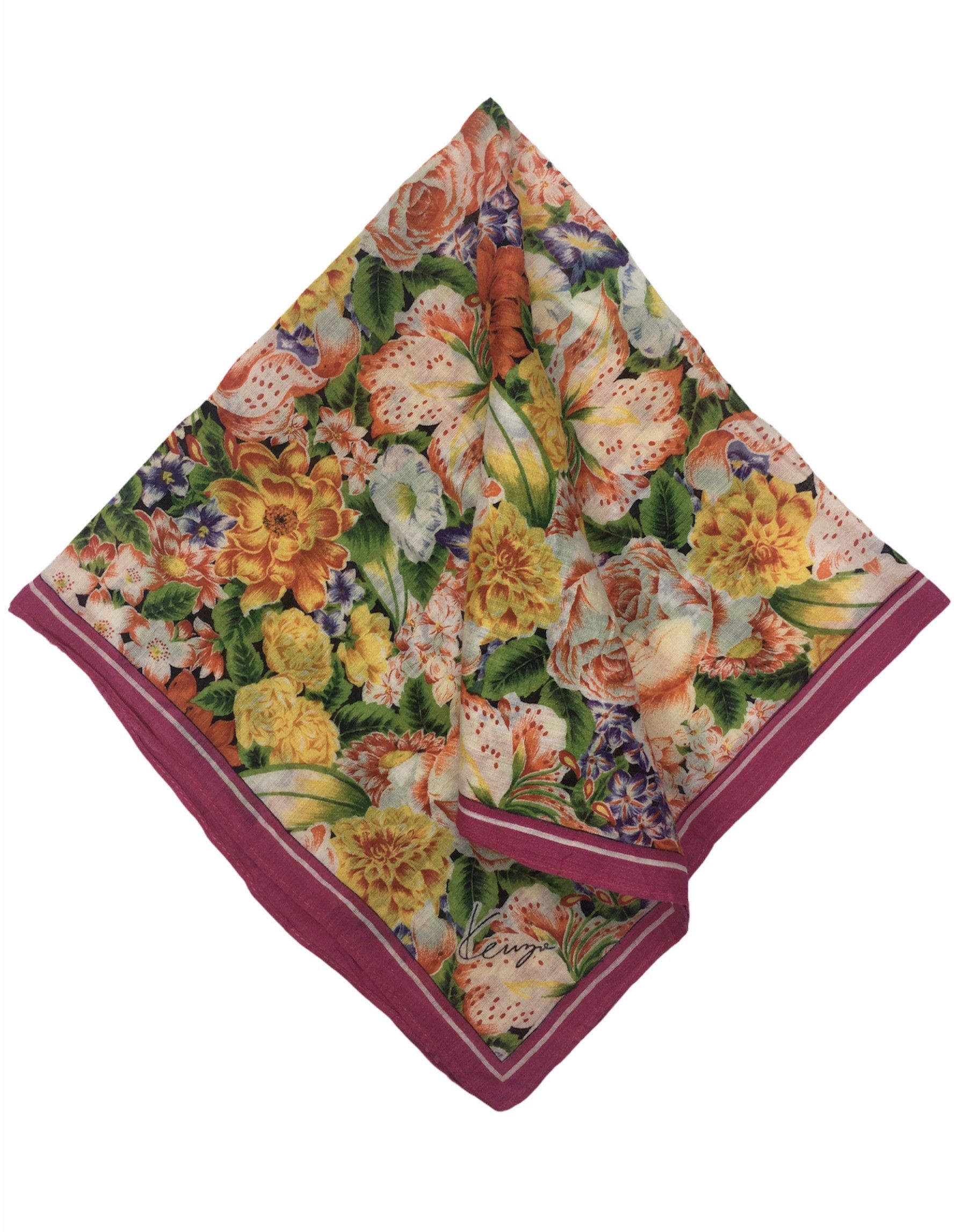 Kenzo Kenzo Floral Handkerchief Bandana Neckerchief HKC0016 Size ONE SIZE - 1 Thumbnail