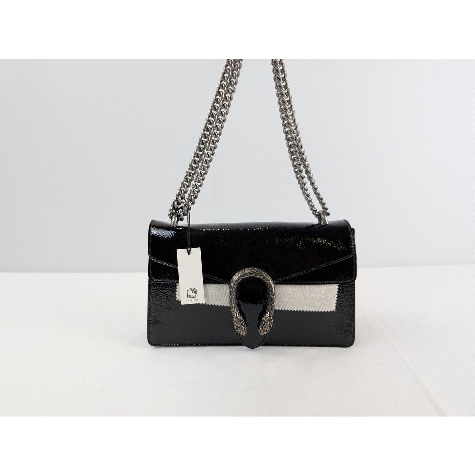 Gucci o1rshd1 Dionysus Shoulder Bag in black Patent Calf Leather Size ONE SIZE - 12 Thumbnail