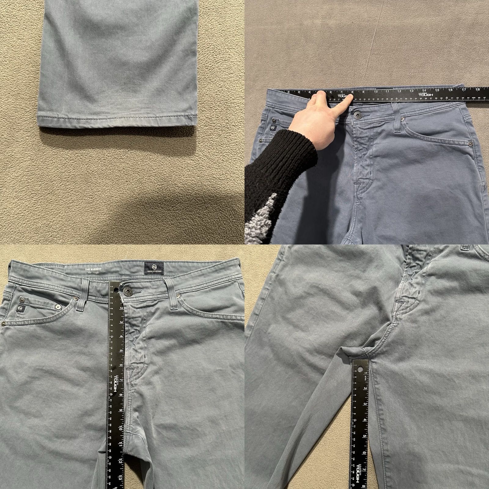 Vintage AG Adriano Goldschmied Pants Mens 33x34 Light Blue Everett Slim Straight Chino GUC Size US 33 - 8 Thumbnail