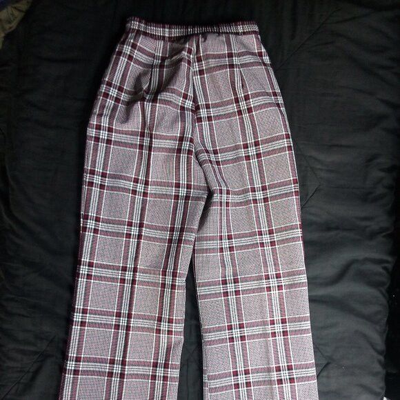 Other Deadstock Vintage K-Mart Mod Plaid Polyester Pants Flared Size 32" / US 10 / IT 46 - 4 Thumbnail