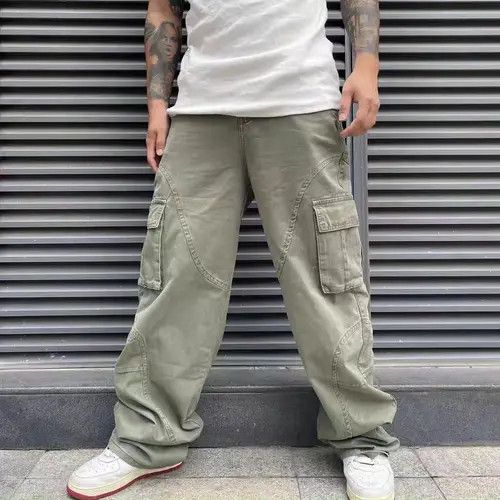 Japanese Brand Street Hip Hop Retro Heavy Duty Cargo Pants Size US 34 / EU 50 - 2 Thumbnail