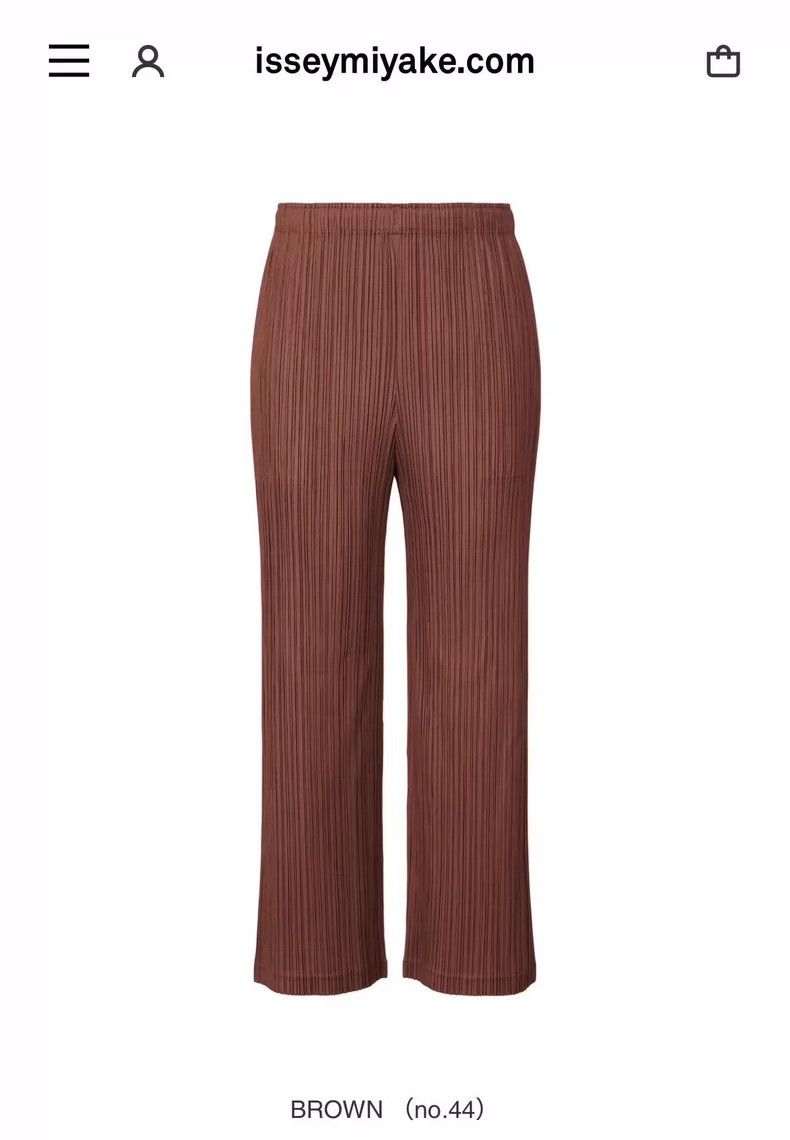 Issey Miyake Issey Miyake size:3 Angolan red pleated straight-leg pants Size 22" - 2 Thumbnail