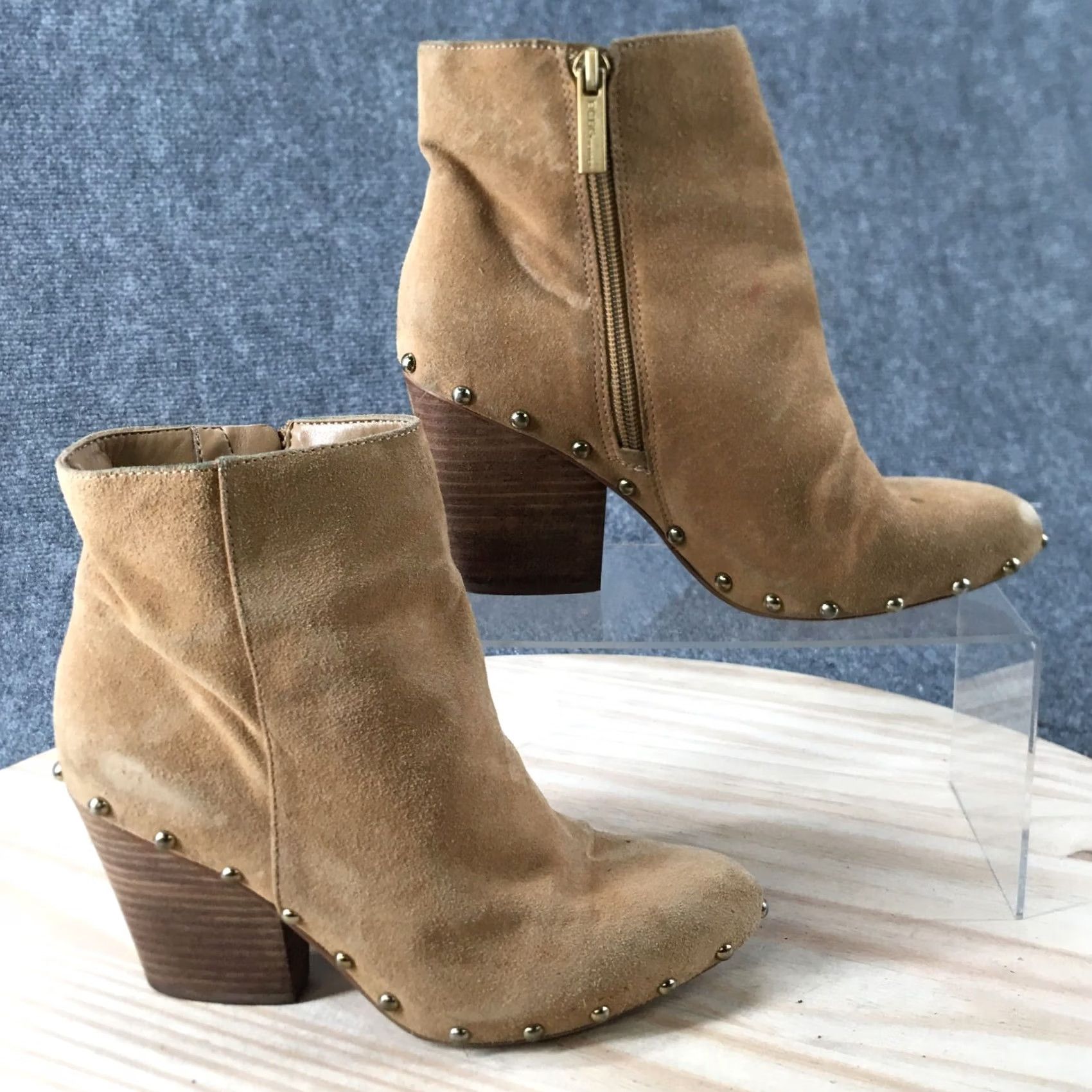 BCBGeneration BCBGGeneration Boots Womens 6 M Jonnie Ankle Booties Brown Suede Heels Studded Boots Size US 6 / IT 36 - 2 Thumbnail