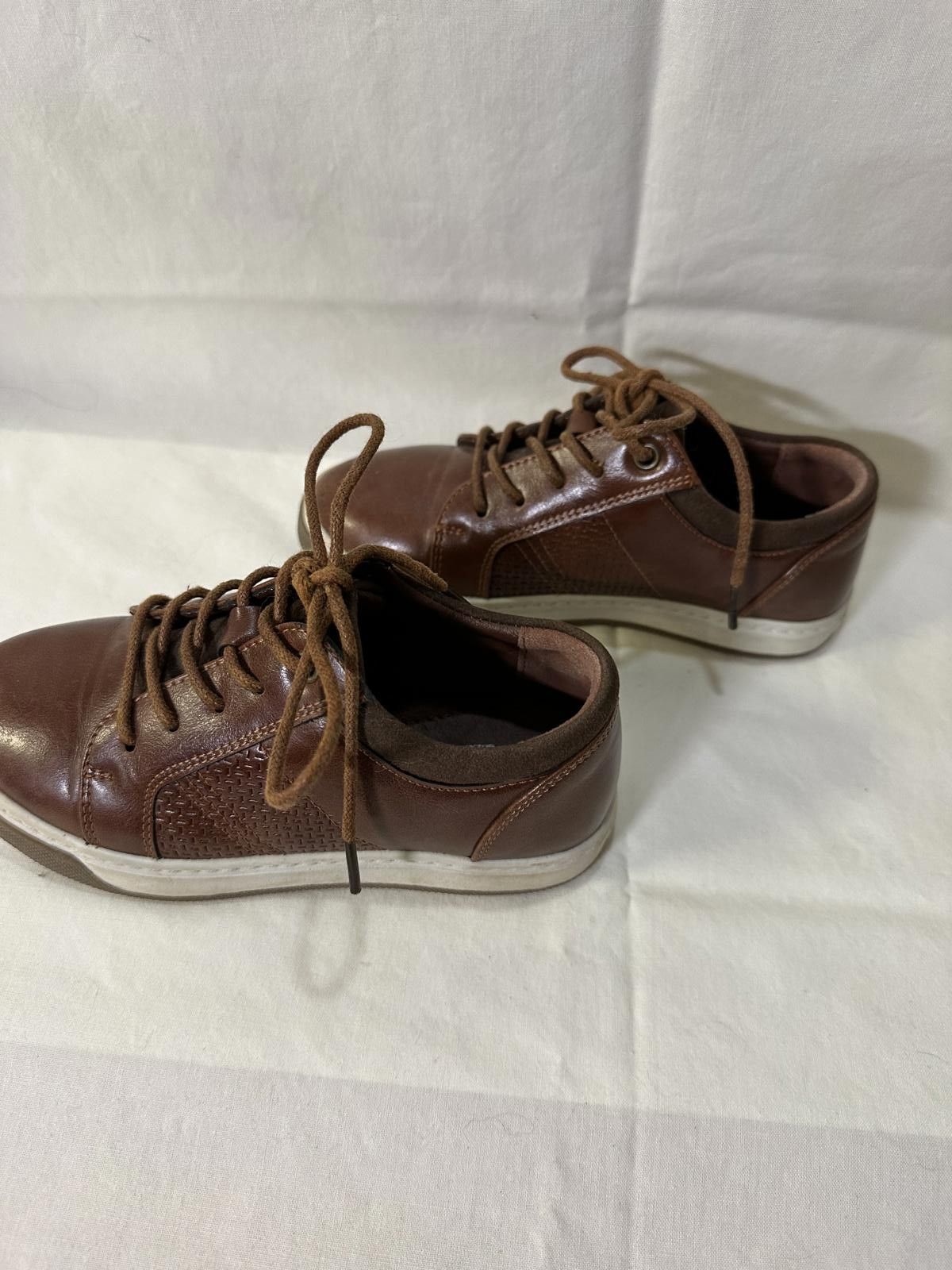 Designer Kids' Brown Leather Sneaker Oxfords - Size 11 Size US 11 / EU 44 - 4 Thumbnail