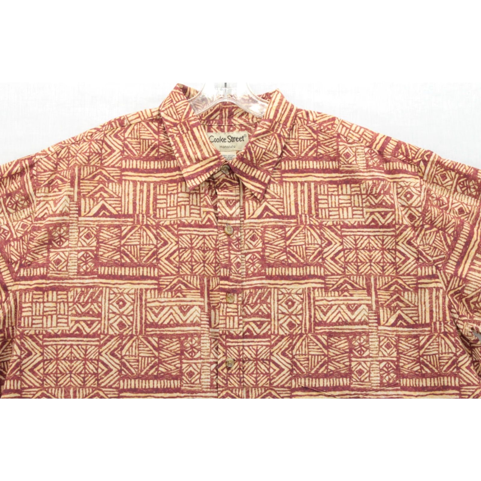 ALOHAS VINTAGE Cooke Street Honolulu Hawaiian Shirt Mens 2XL Brown Aloha Luau Vacation Button-Up Short Sleeve Collared Beach Tropical Luau 90s Mens Size US XXL / EU 58 / 5 - 2 Thumbnail