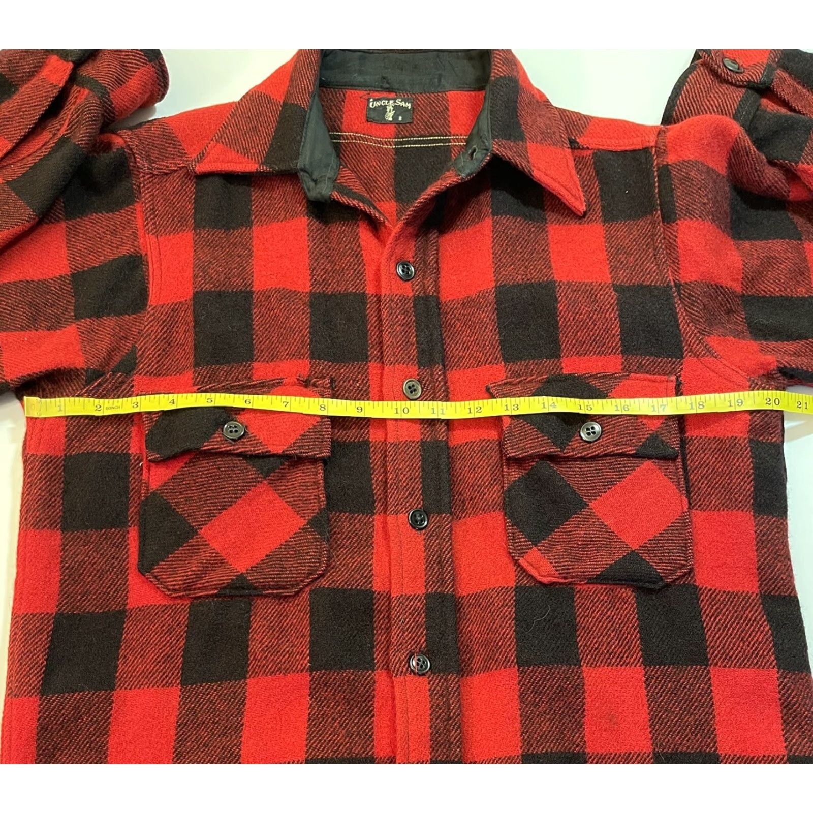 Vintage VINTAGE Uncle Sam 1950s Flannel Shirt Men's Medium Black Red Buffalo Plaid Grunge USA Size US M / EU 48-50 / 2 - 5 Thumbnail