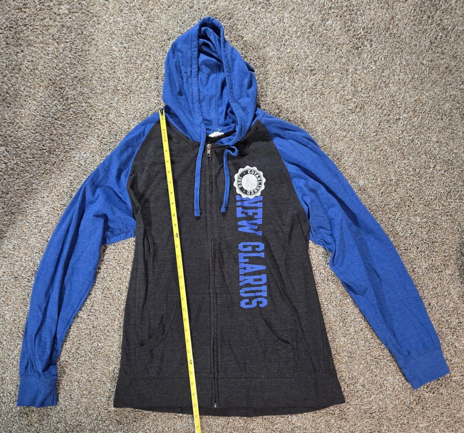 Designer Blue And Gray New Glarus Zip Up Hooded T Shirt Sz XL Size US XL / EU 56 / 4 - 6 Thumbnail