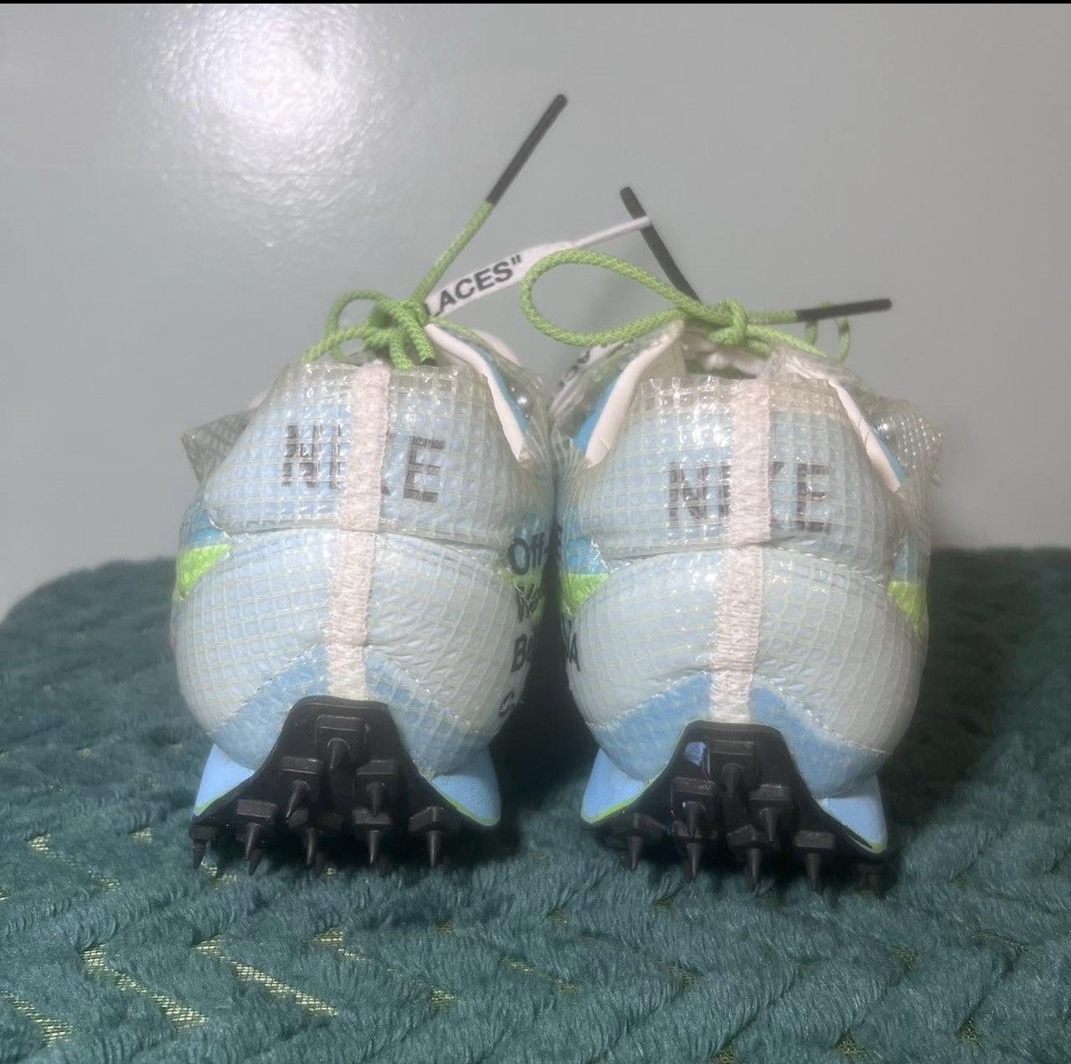Nike × Off-White Nike Waffle Racer Off-White Vivid Sky Size US 10.5 / IT 40.5 - 4 Thumbnail