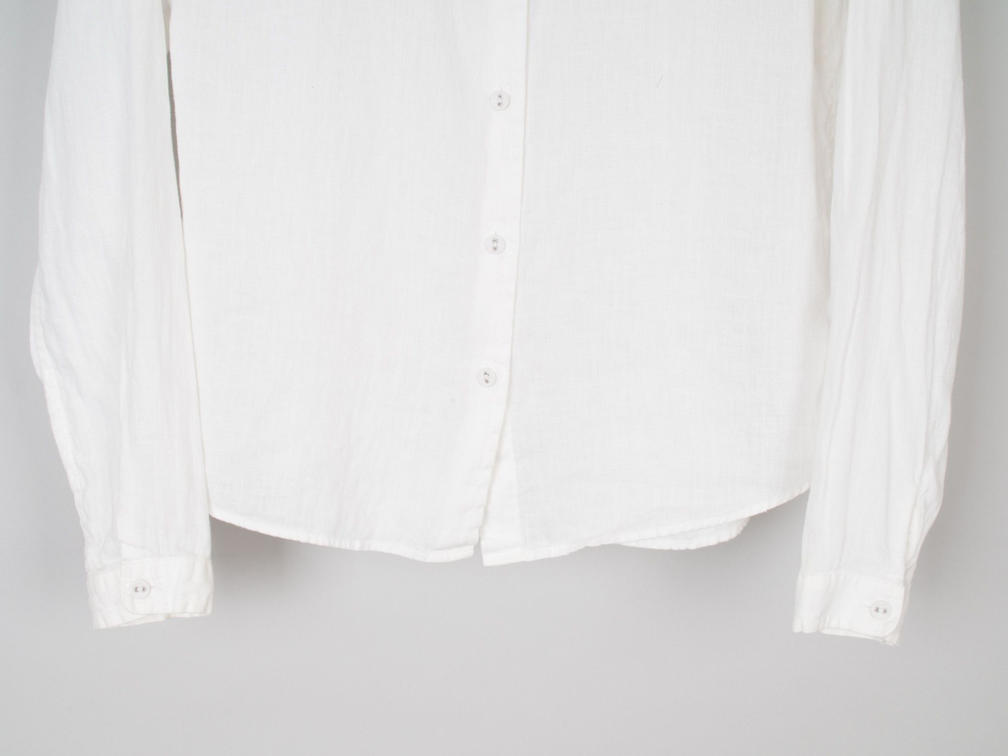 Uniqlo French Linen Round Collar Button Up Shirt Size S / US 4 / IT 40 - 4 Thumbnail