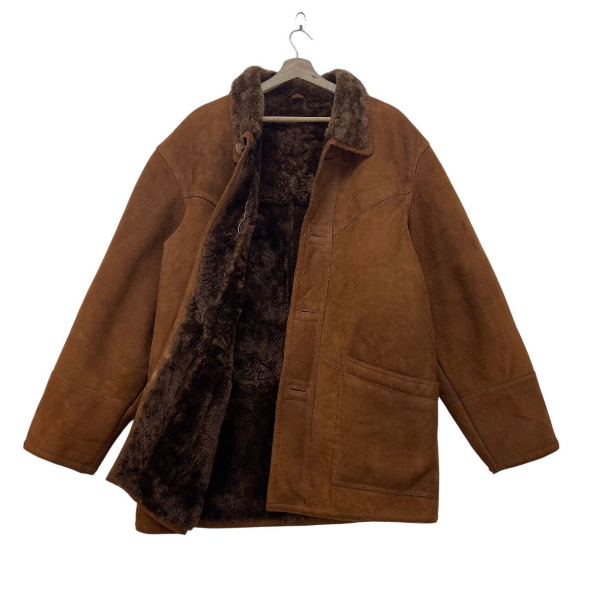 Genuine Leather Vintage Roberto Massini Too Shokai Sheepskin Sherling Coat Size US M / EU 48-50 / 2 - 2 Thumbnail