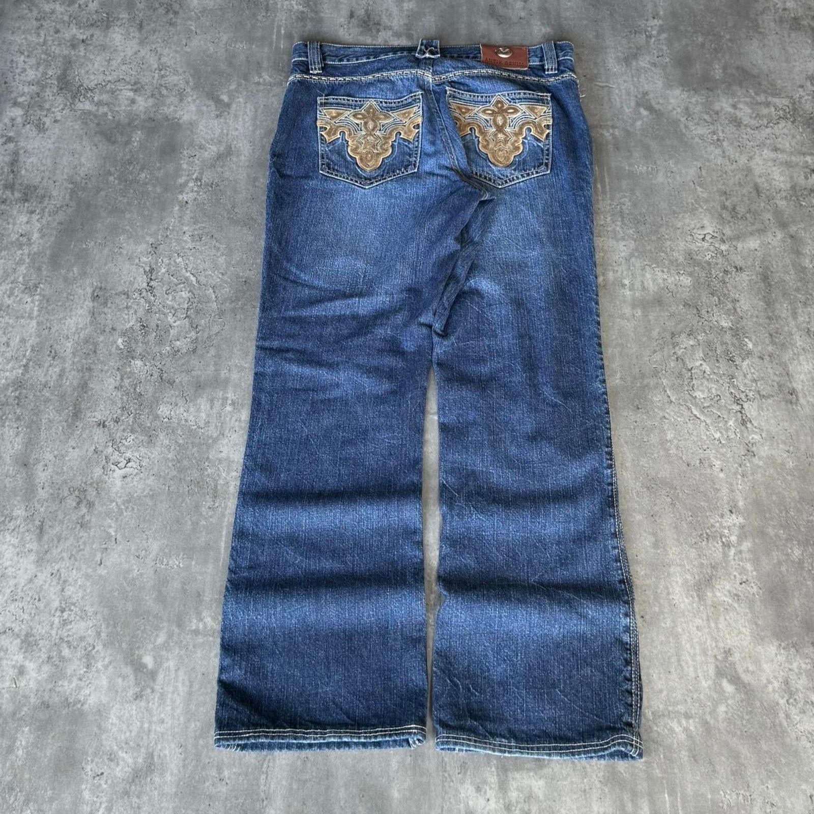 Antik Denim × Japanese Brand × Vintage Vintage Y2K Antik Denim Embroidered Boot Cut Denim Jeans Size US 35 - 1 Thumbnail