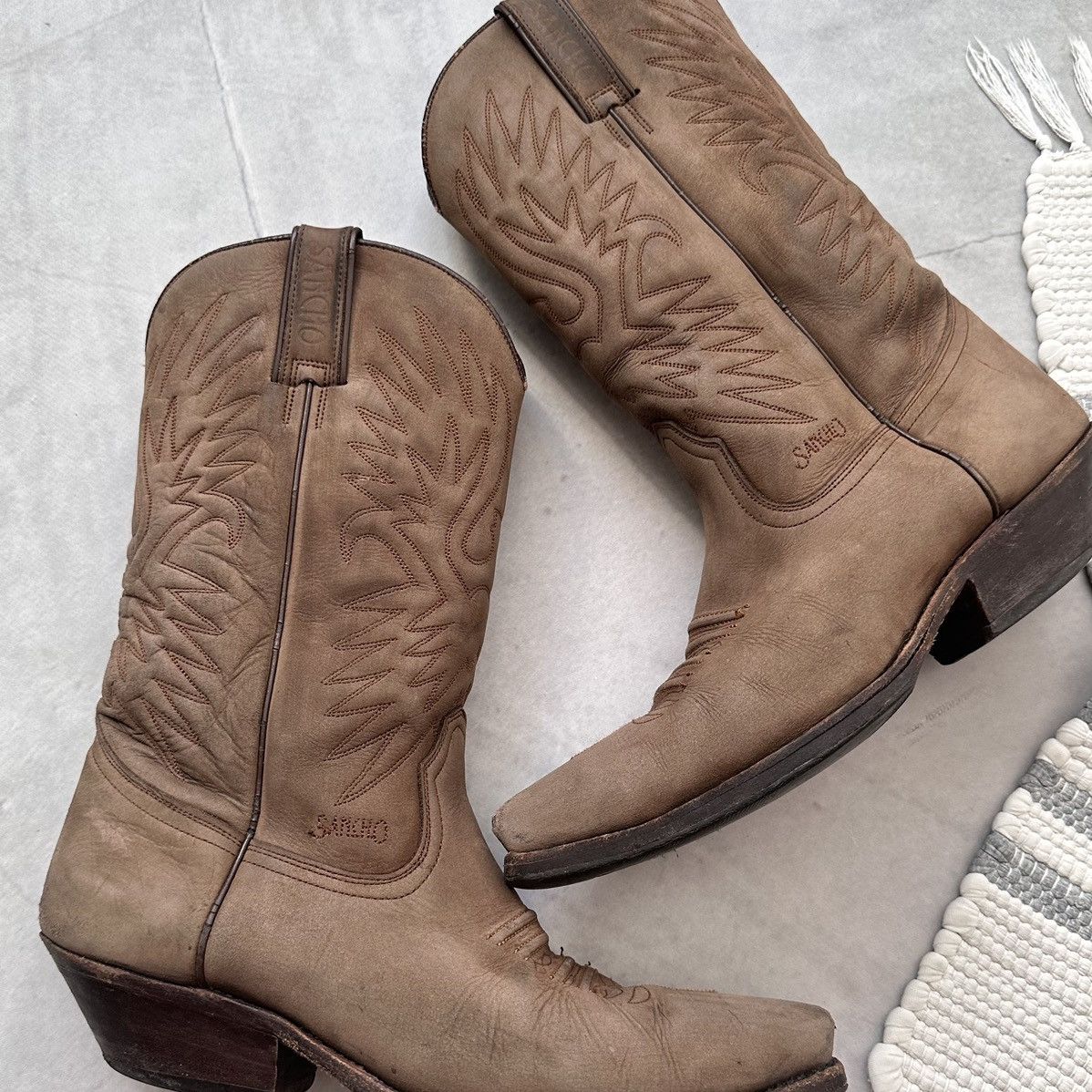 Cowboy Equipment Vintage Sancho Western Cowboy Boots Biker Celine Vibe Size US 9 / EU 42 - 2 Thumbnail