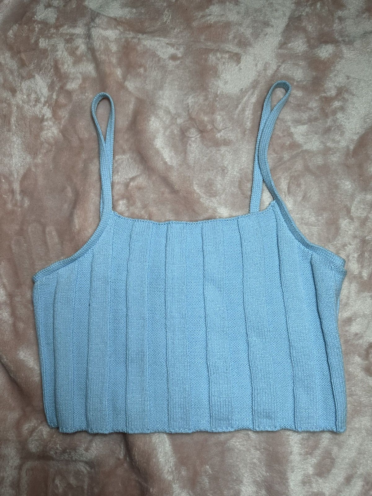 Urban Outfitters NWT Urban Outfitters Stretch Y2K Ribbed Knit Blue Tank Top Size L / US 10 / IT 46 - 1 Thumbnail