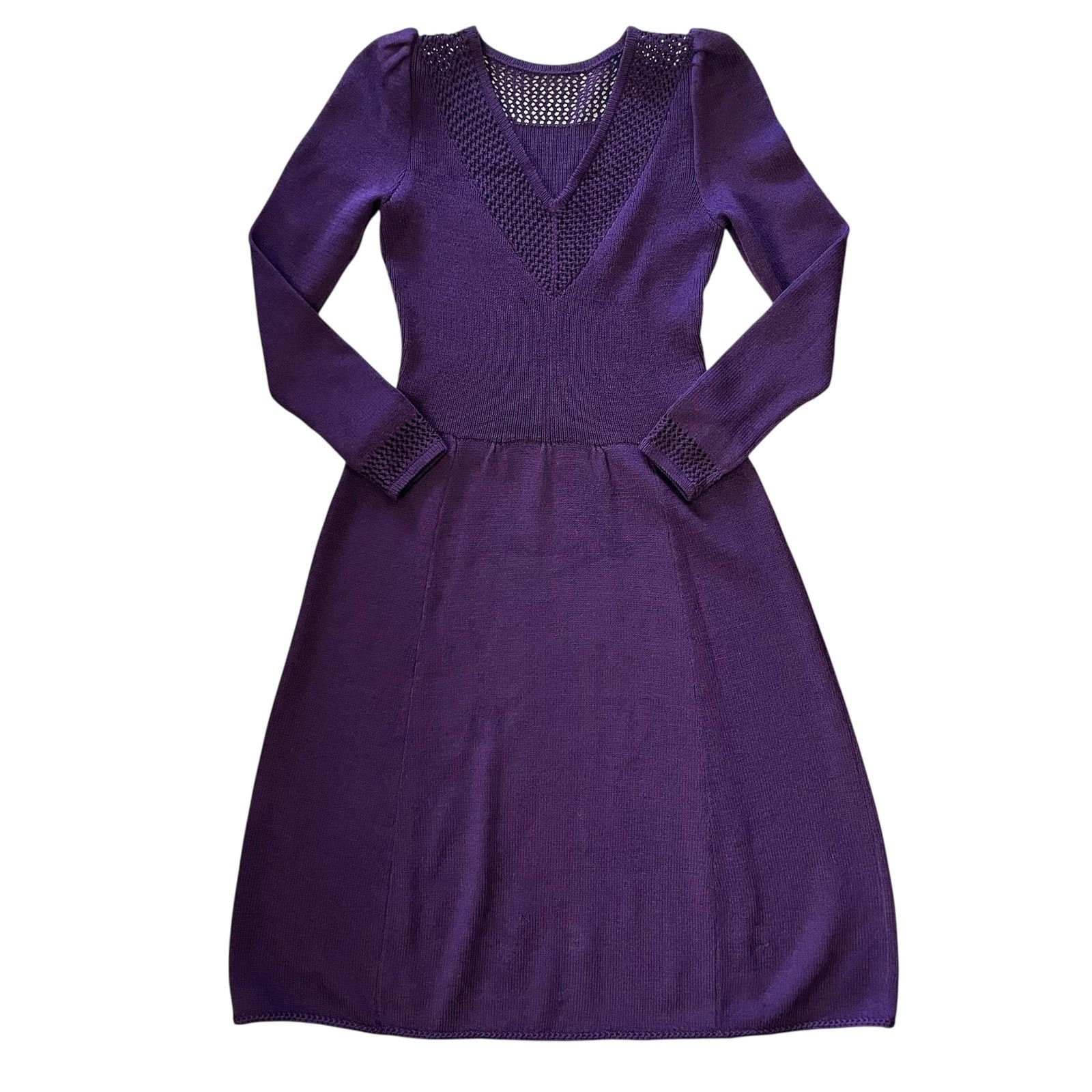 St. John St John Vintage Plum Purple Santana Knit Wool Midi Dress Size S / US 4 / IT 40 - 11 Thumbnail