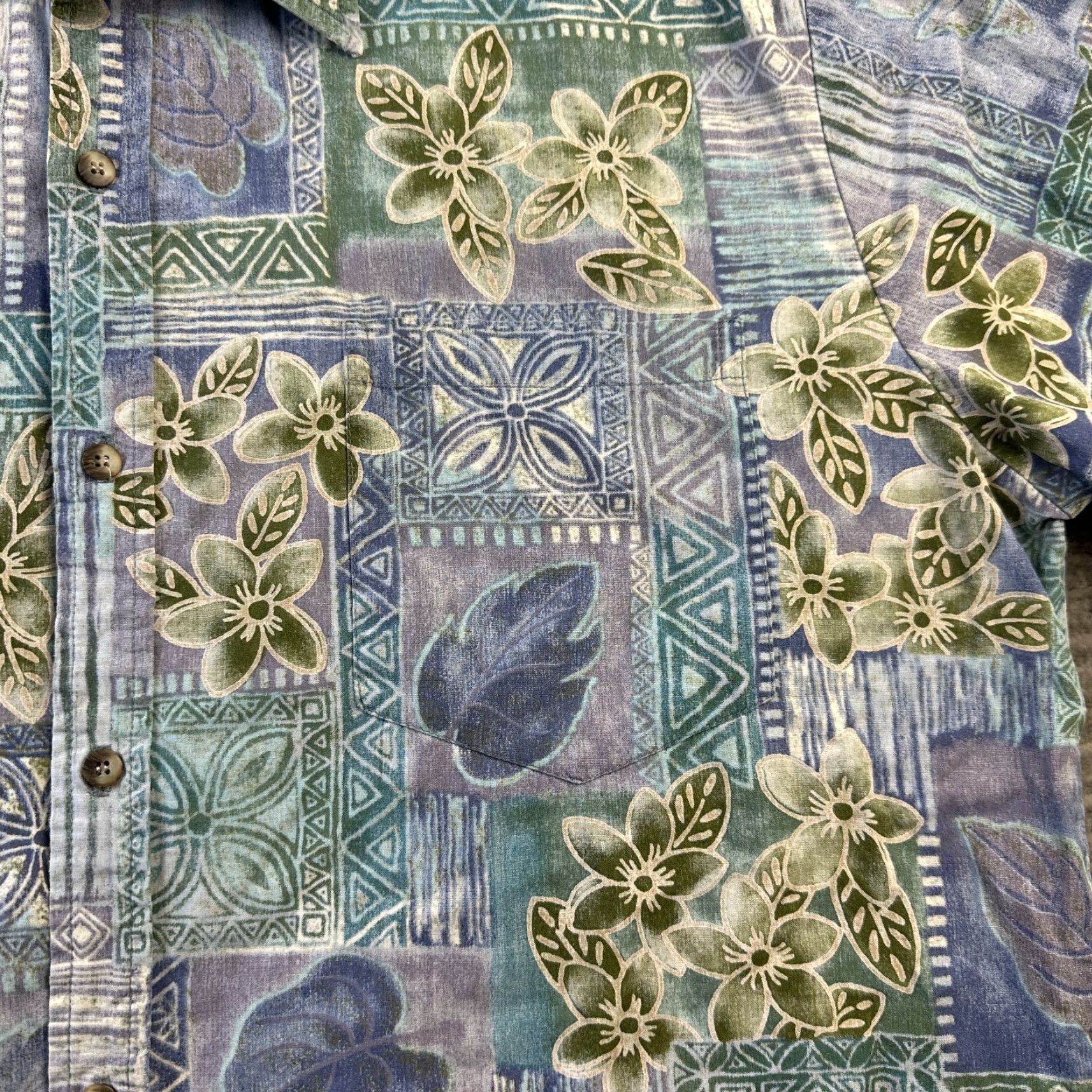 Tori Richard Tori Richard Shirt Mens XL Blue Geometric Button Up Size US XL / EU 56 / 4 - 4 Thumbnail