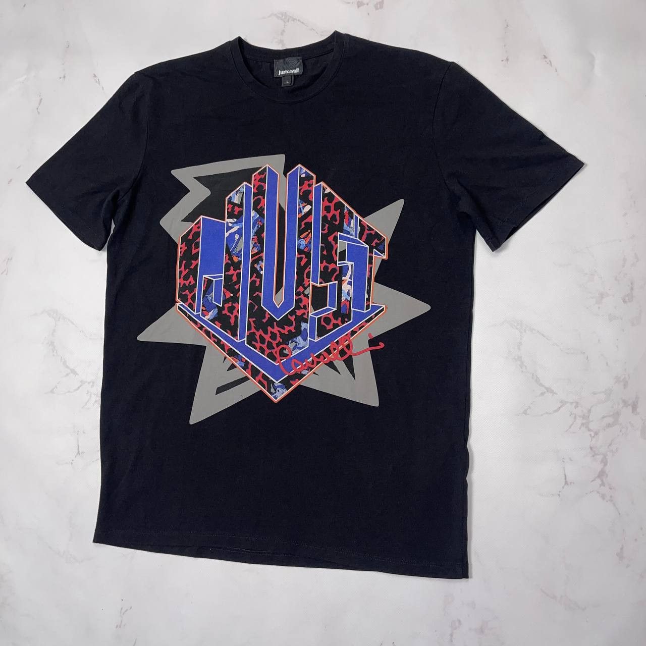 Just Cavalli Just Cavalli Logo Spell Out Graphic Tee T Shirt L Size US L / EU 52-54 / 3 - 3 Thumbnail