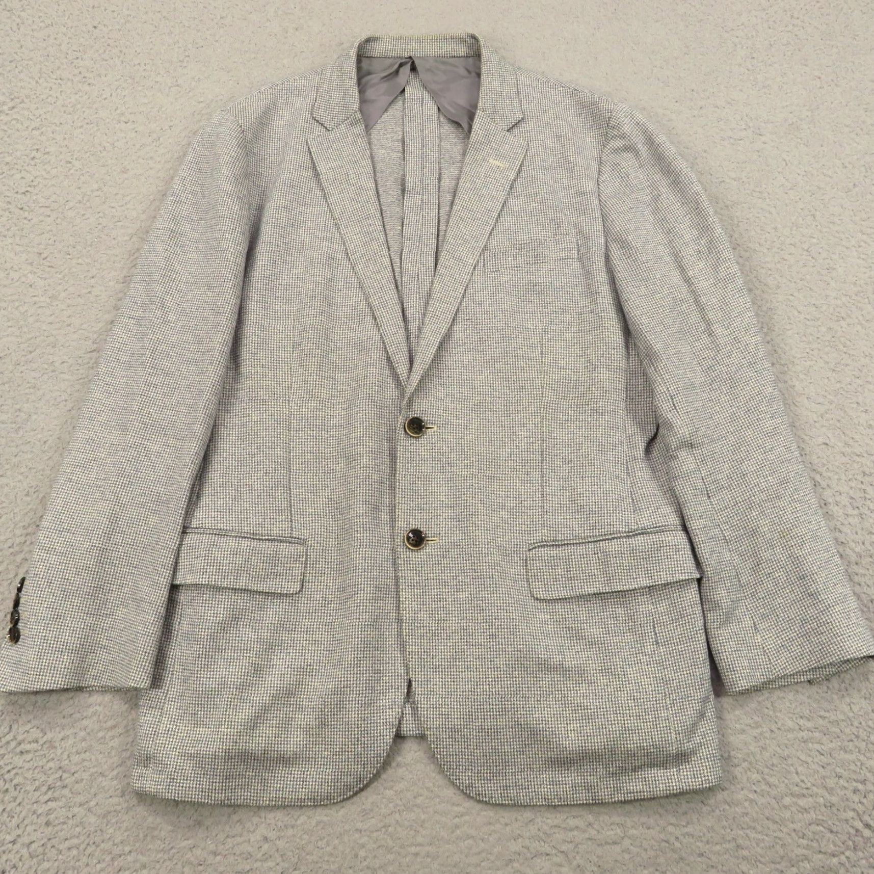 Brooks Brothers Brooks Brothers 1818 Blazer Sport Coat 42R Gray Jersey Linen Cotton Notch Lapel Double-Vented 2-Button Jacket Mens Size US XL / EU 56 / 4 - 4 Thumbnail