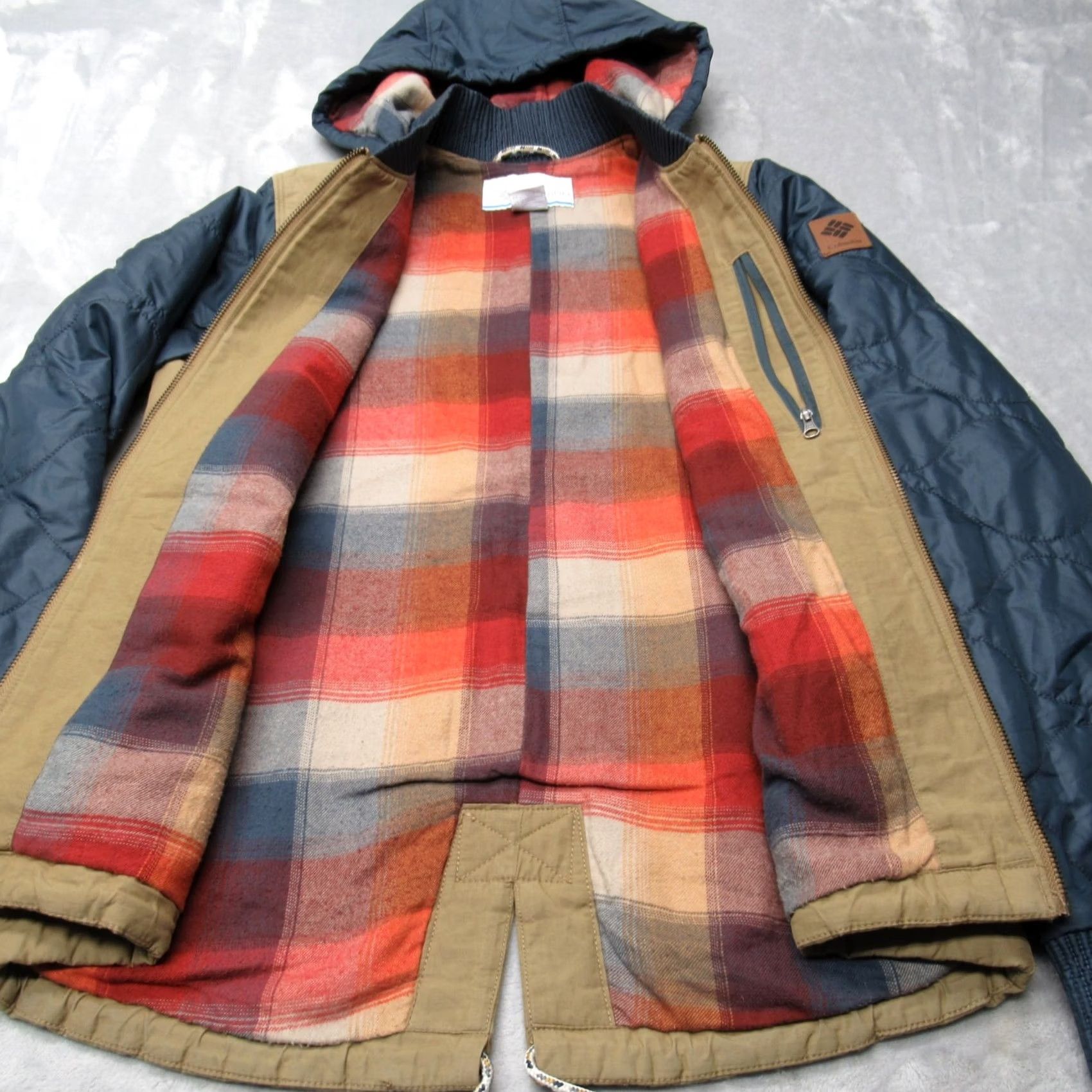 Vintage Columbia Jacket Men XS Blue Canvas Hybrid Hood Flannel Insulated Quilted Size US XS / EU 42 / 0 - 2 Thumbnail