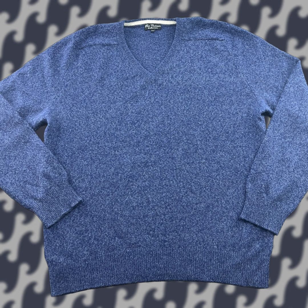 Vintage Authentic 100% Cashmere Sweater Mens 2XL Blue V Neck Pullover Jumper Shirt Size US XXL / EU 58 / 5 - 1 Thumbnail