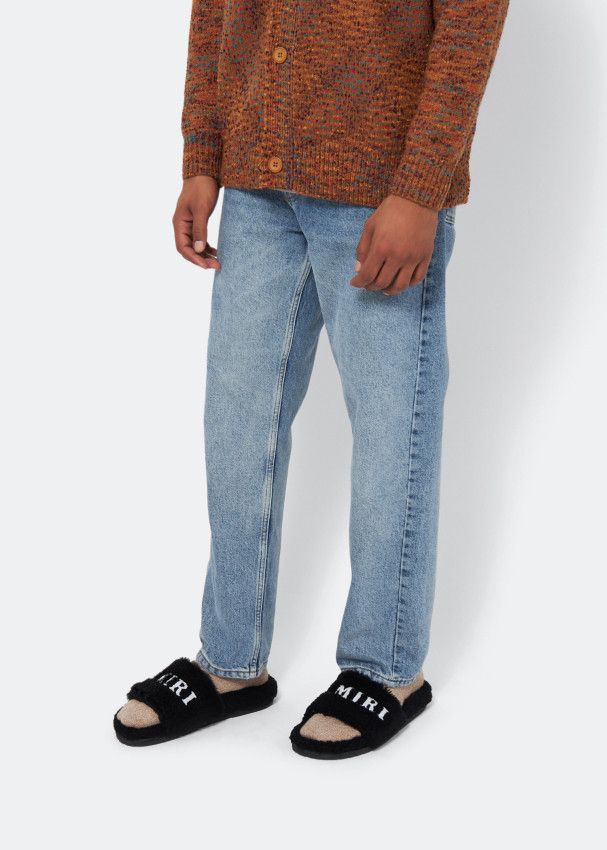 Amiri oc11z0225 Logo Slipper Slides in Black Size US 12 / EU 45 - 2 Thumbnail