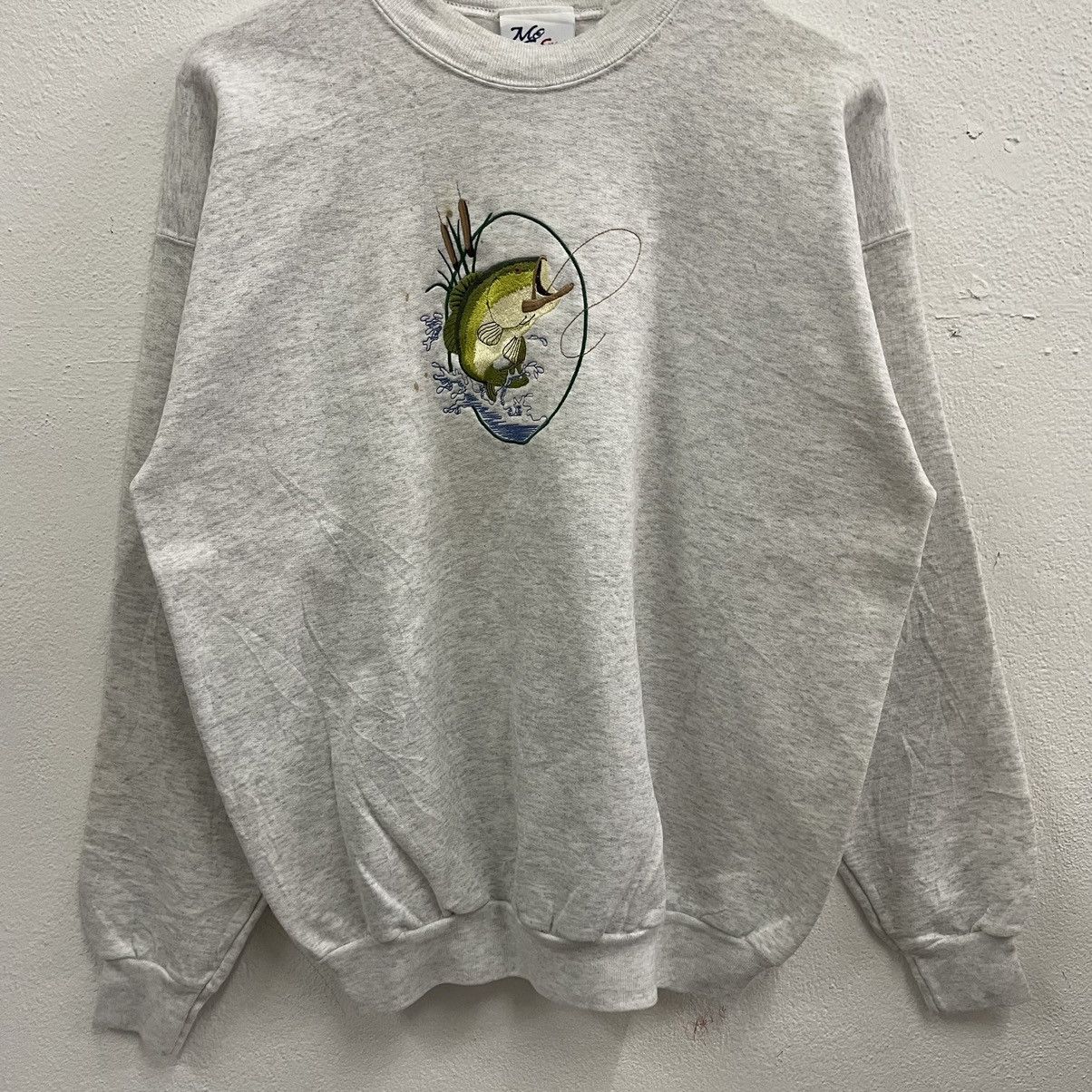 Vintage 🔥🔥Vintage MV Sports Big Fish Trout Lake Design Sweatshirts Size US M / EU 48-50 / 2 - 4 Thumbnail