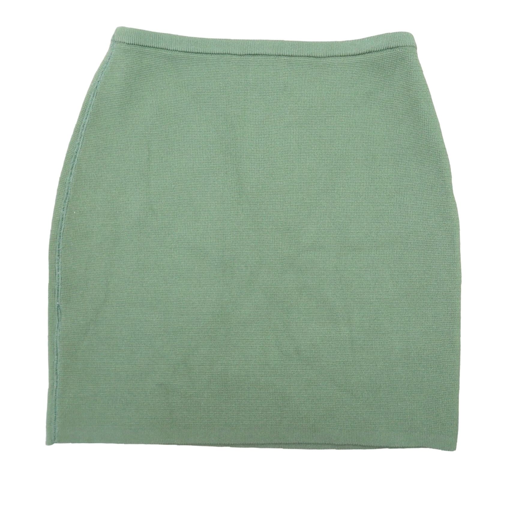 Ronny Kobo Torn by Ronny Kobo Skirt Mini Women S Olive Green Ribbed Knit Short Viscose Nylon Solid Fall Spring Summer Winter Size 28" / US 6 / IT 42 - 2 Thumbnail